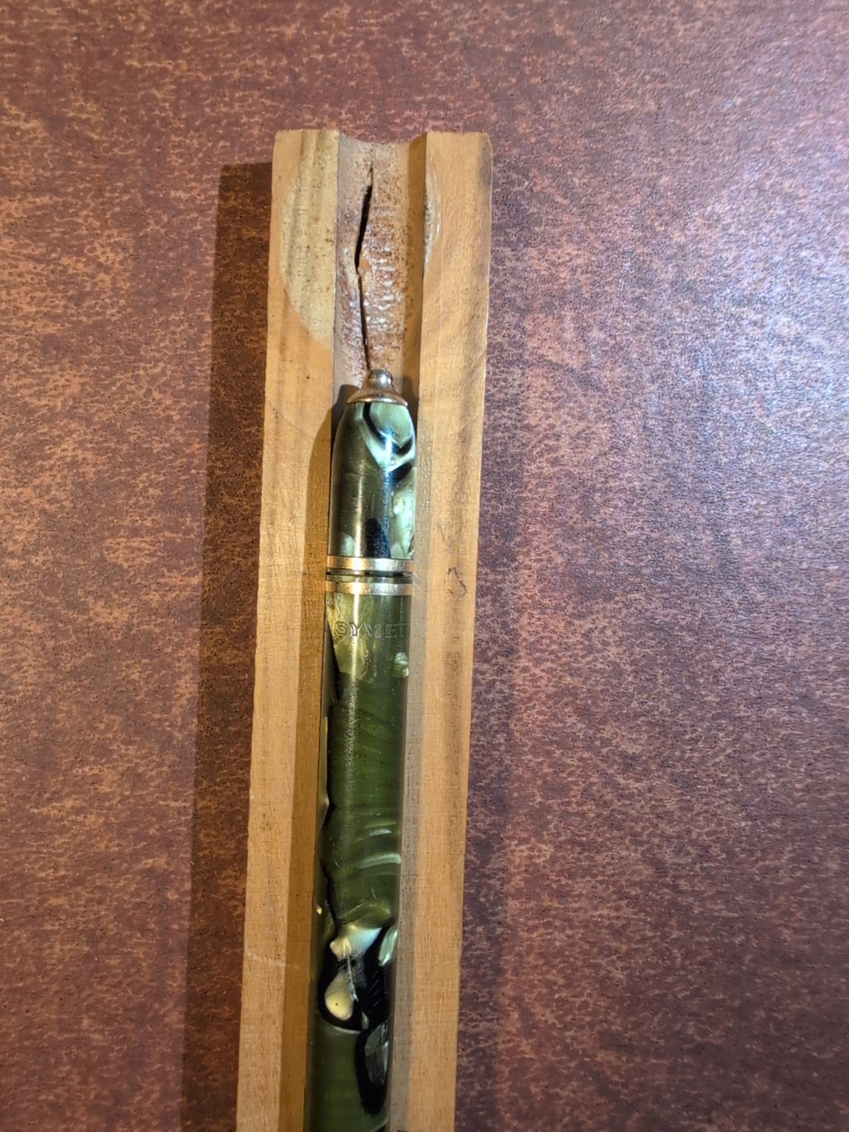 Conklin Vintage Symetrik Green Marble Pencil-working