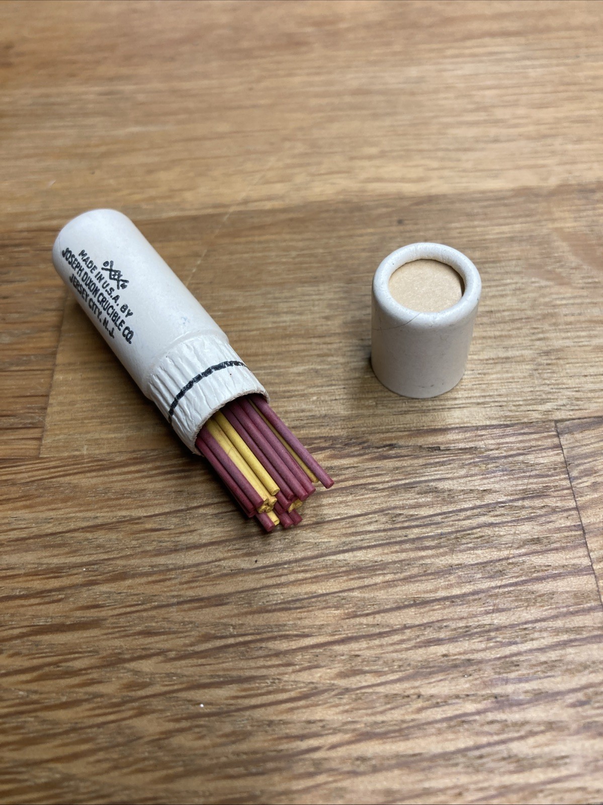 Vintage Dixon Red And Yellow Mechanical Pencil Lead In Original Tube Jersey City