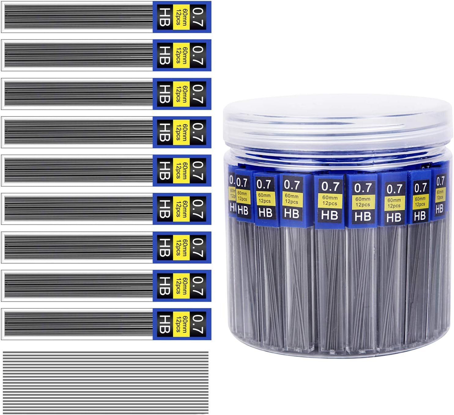 840 Pieces Lead Refills,0.7 mm HB,Break Resistant Mechanical Pencil Refills,70 T