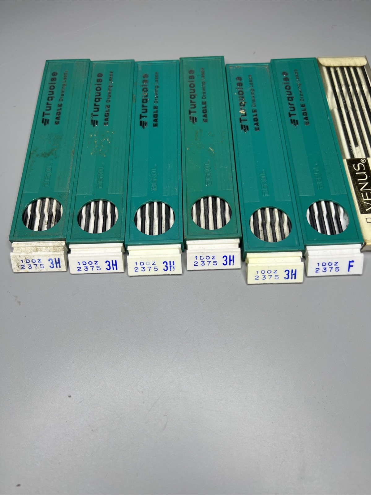 LOT of Vintage Drawing Leads Berol Turquoise Venus Koh-i-Noor Scripto Eraser ONS