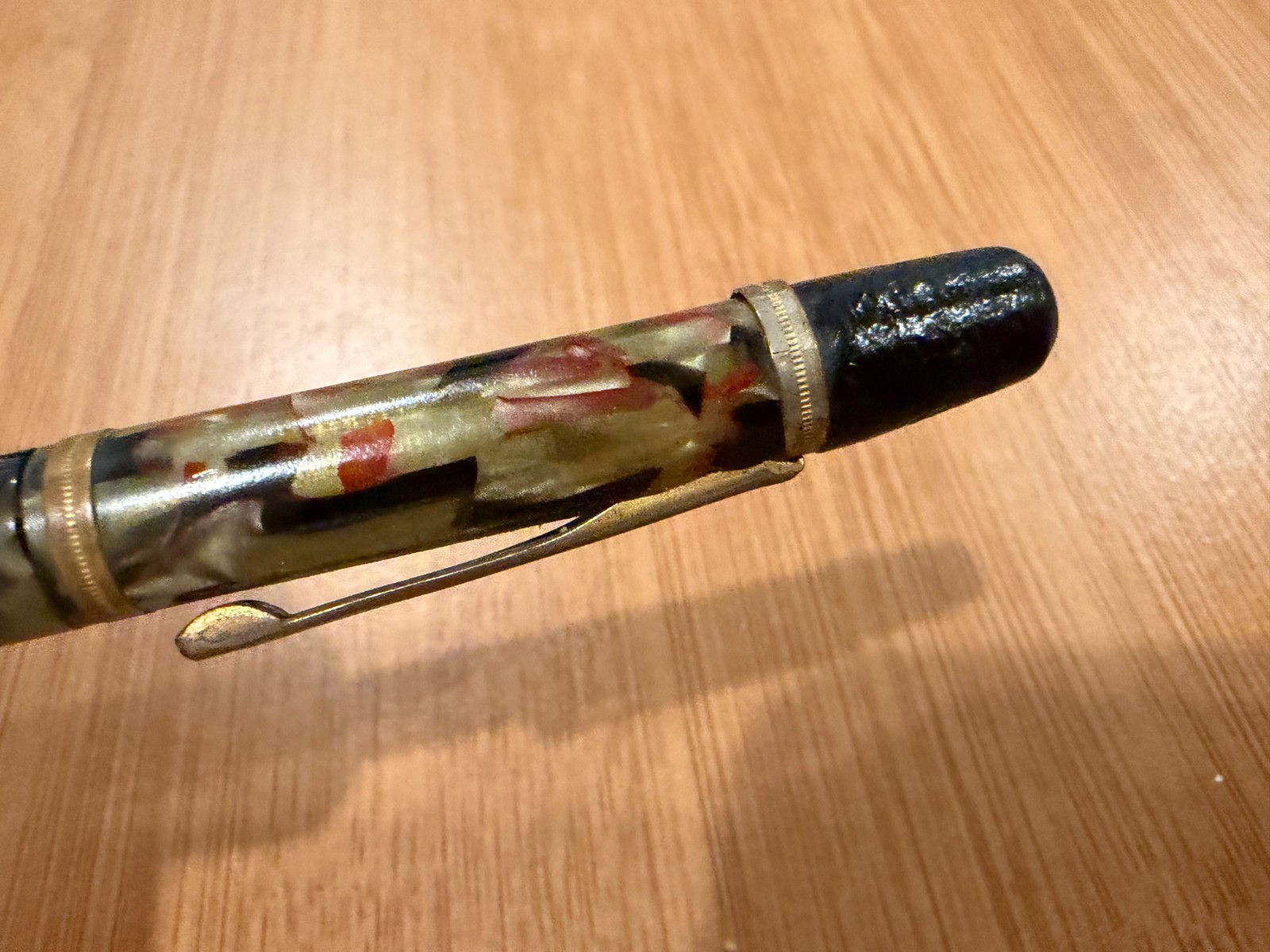 Vintage Wearever Green Black Camo Plastic or Celluloid Mechanical Pencil