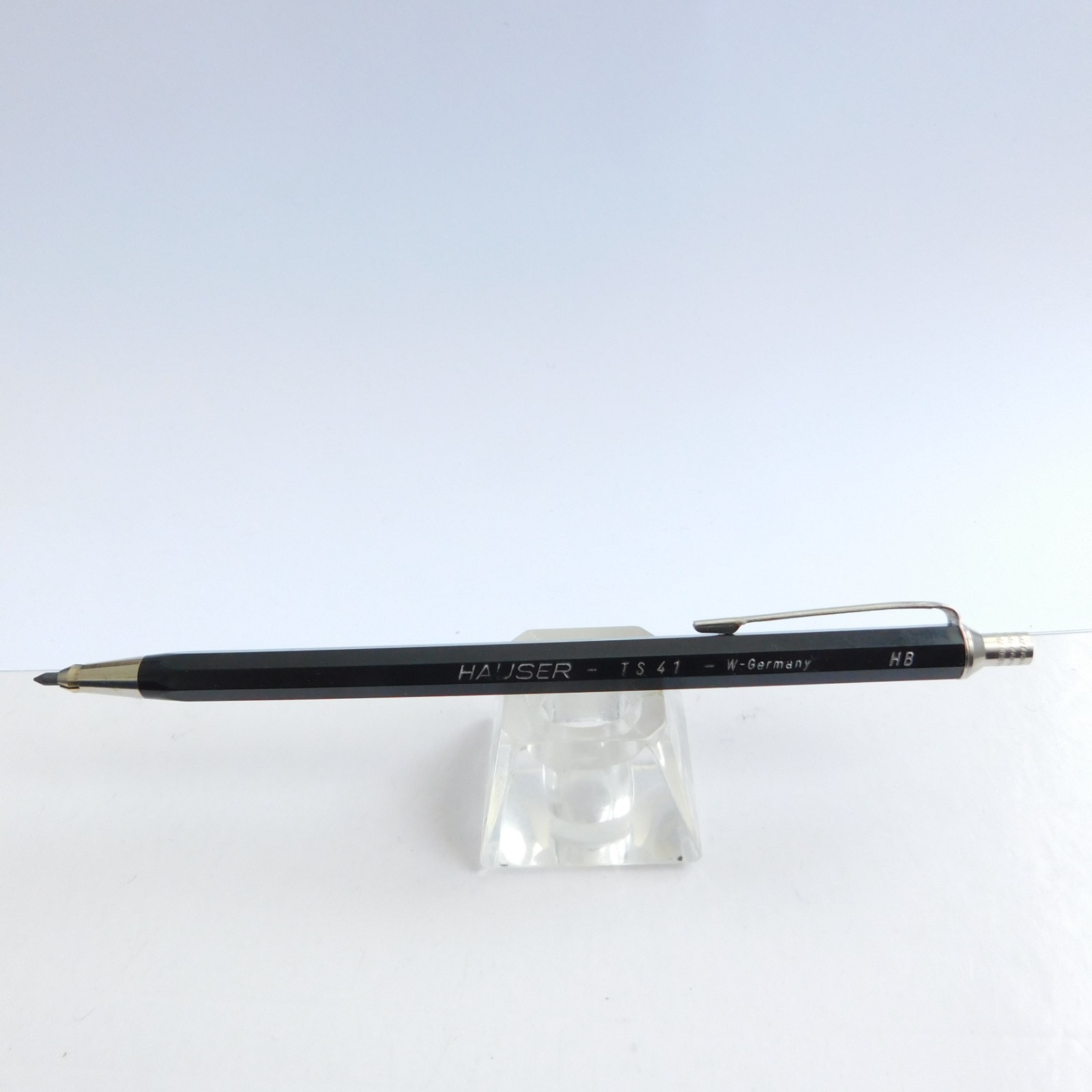 Vintage HAUSER TS 41 Black/Chrome Trim Mechanical Pencil 2 mm Germany 1970s
