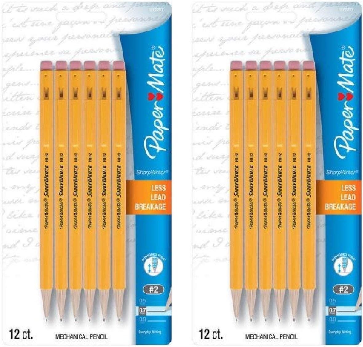 Paper Mate SharpWriter Mechanical Pencils, 1 Count (Pack of 24), Yellow