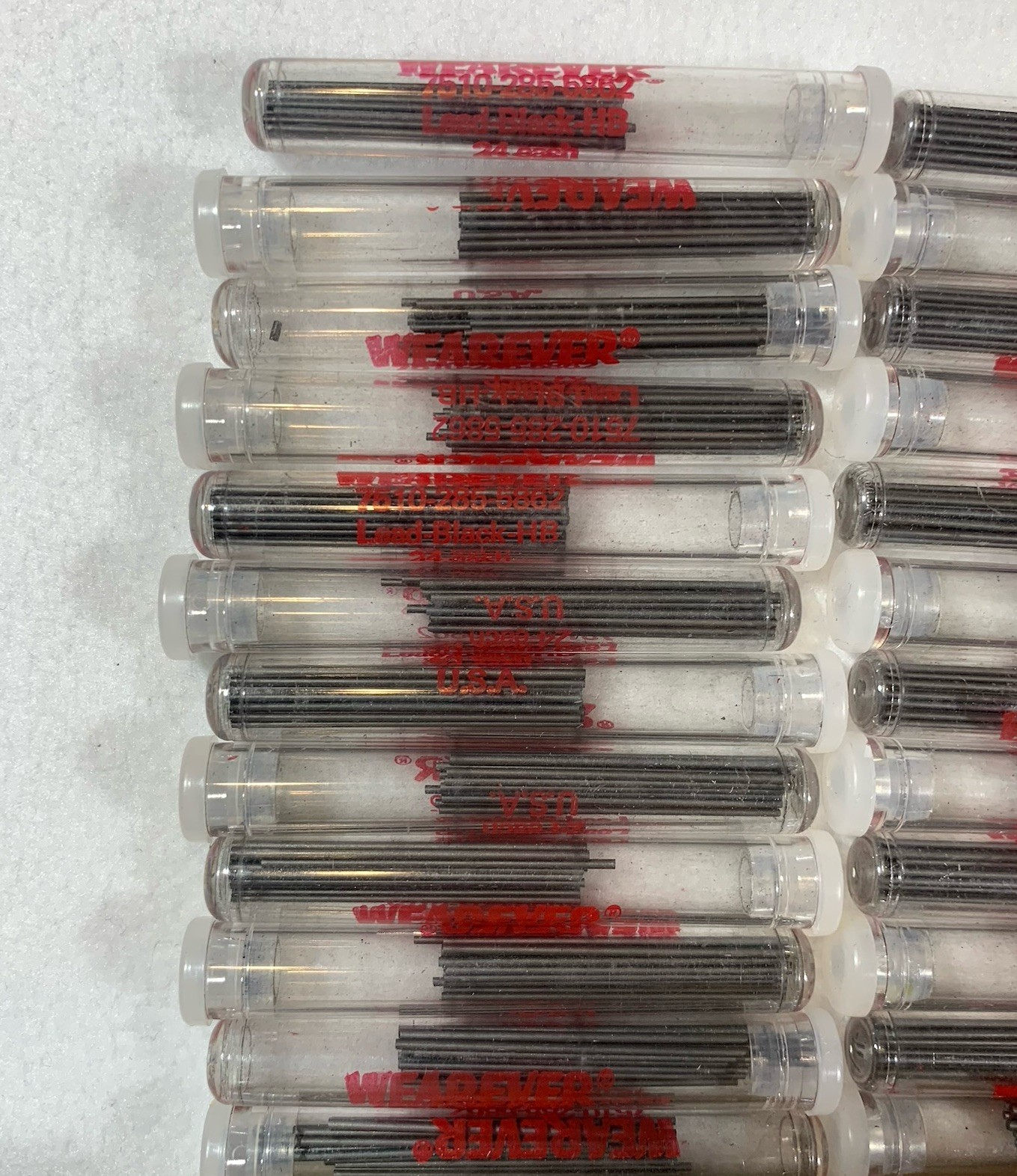 Vintage NOS Wearever Drafting Pencil Lead 24 Refills Black HB 0.46 7510-285-5862