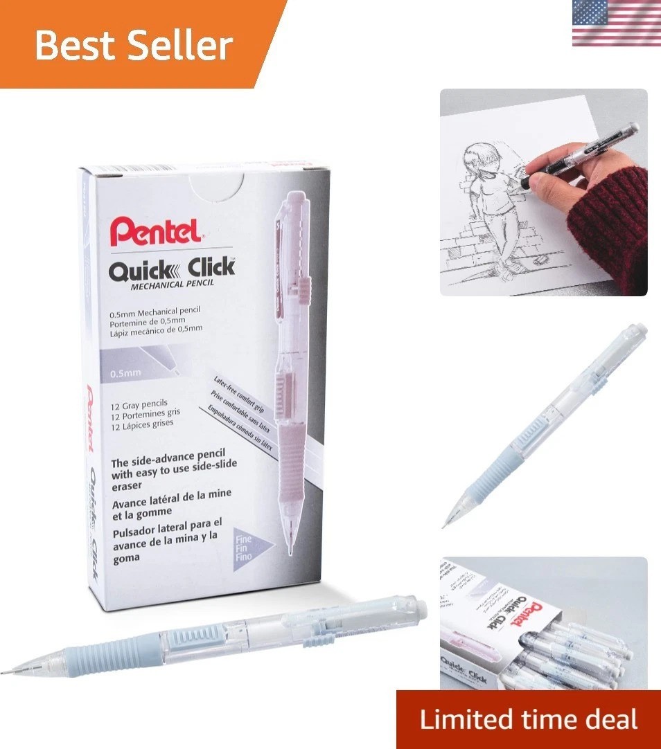 Quick Click 0.5mm Mechanical Pencil Set – Box of 12 with Erasable Features