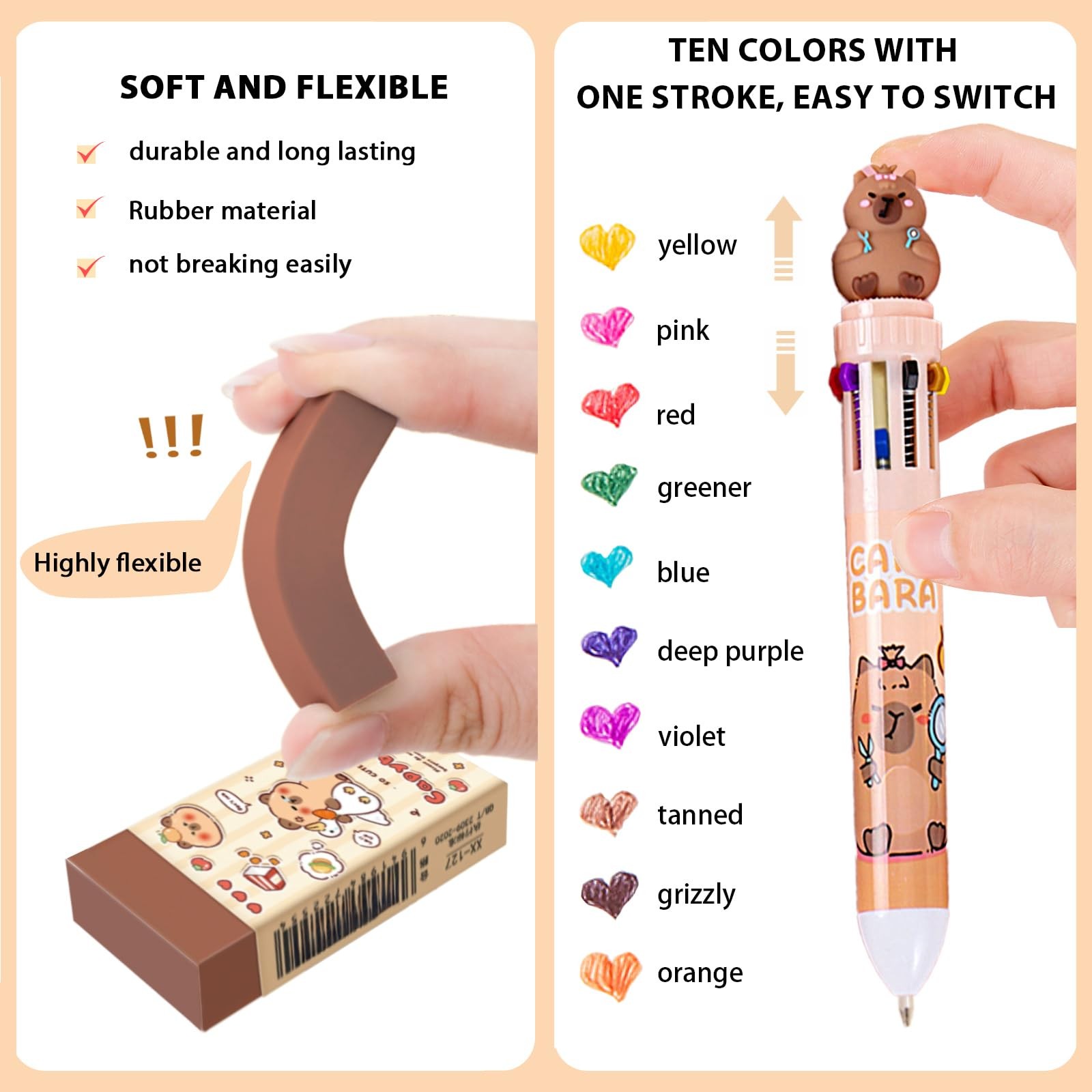Cute Capybara Supplies Capybara Stationery Set Kawaii Christmas Gifts Set Inc…