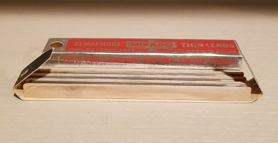 Vintage Semaphore Mikado 12 Thin Leads 75-40 HB Black Slivered Ends