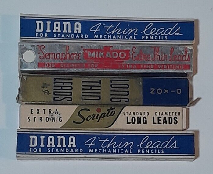 Vintage Scripto Diana Dixon and Mikado Refill Pencil Leads Lot of 5 Boxes