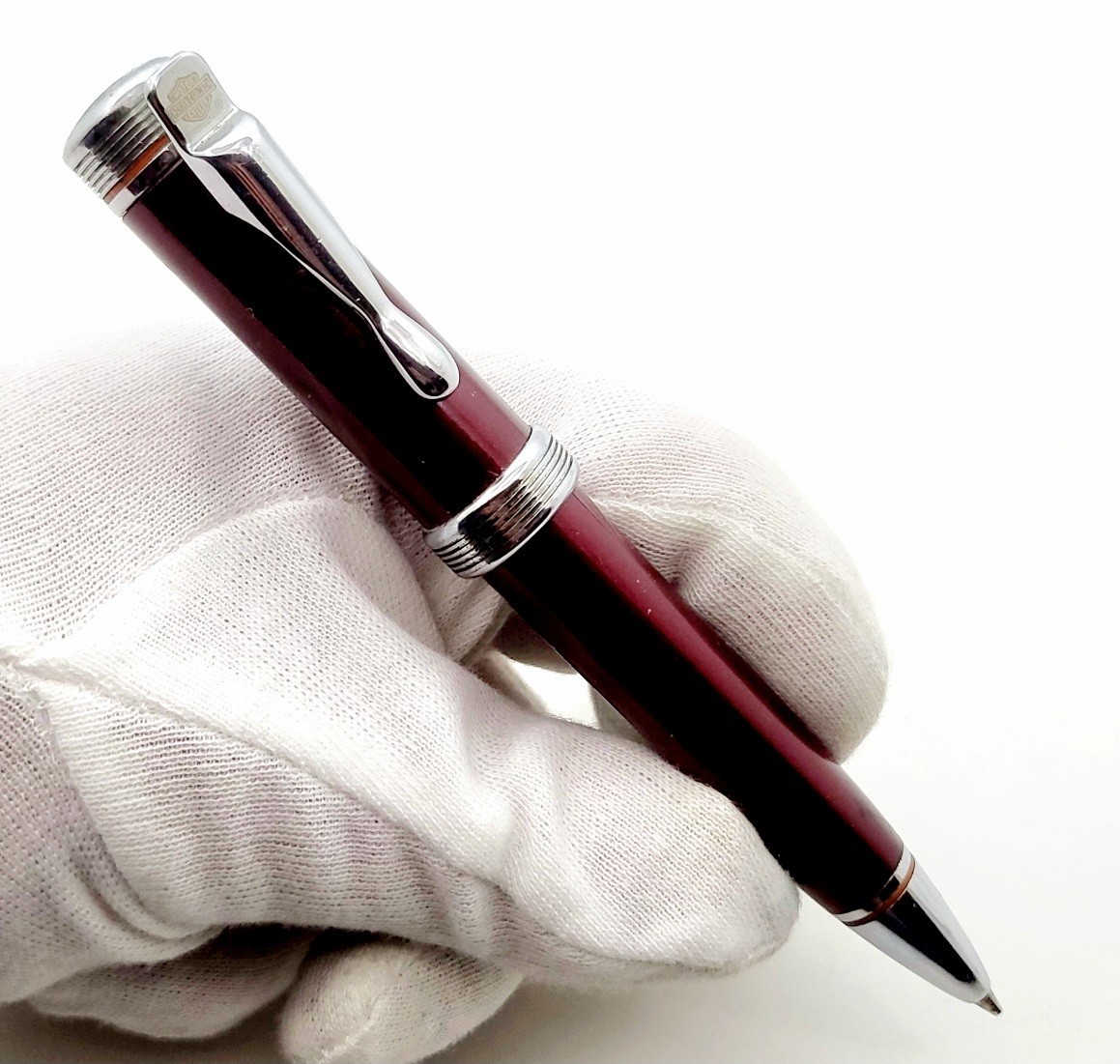 HARLEY DAVIDSON By STYPEN-PENCIL PEN-METALLIC-RED ROUGE VERNISH LACQUER & CHROME