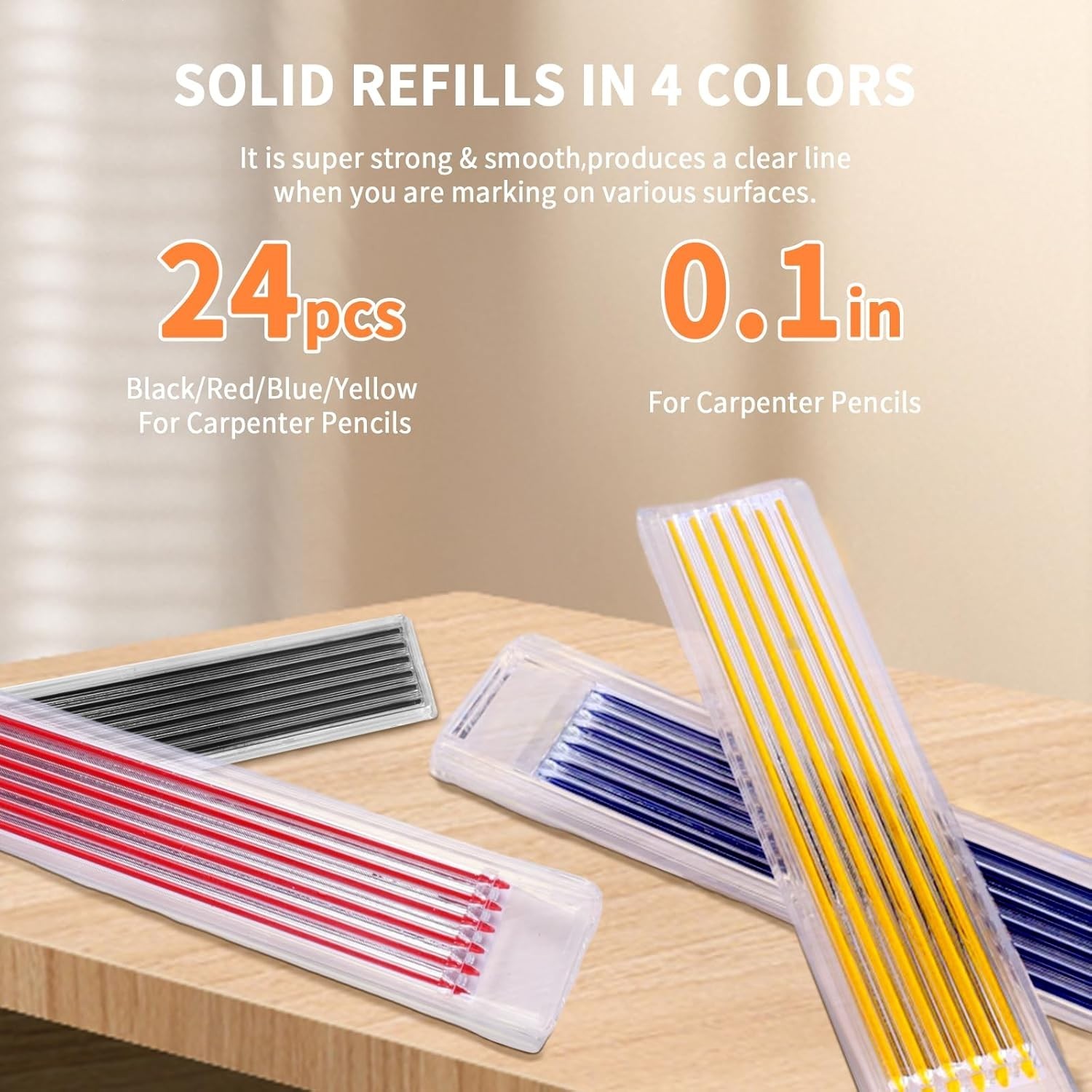 Lapices Carpintero 4 Pzs con Sacapuntas 28 Recambios Set Construccion Madera