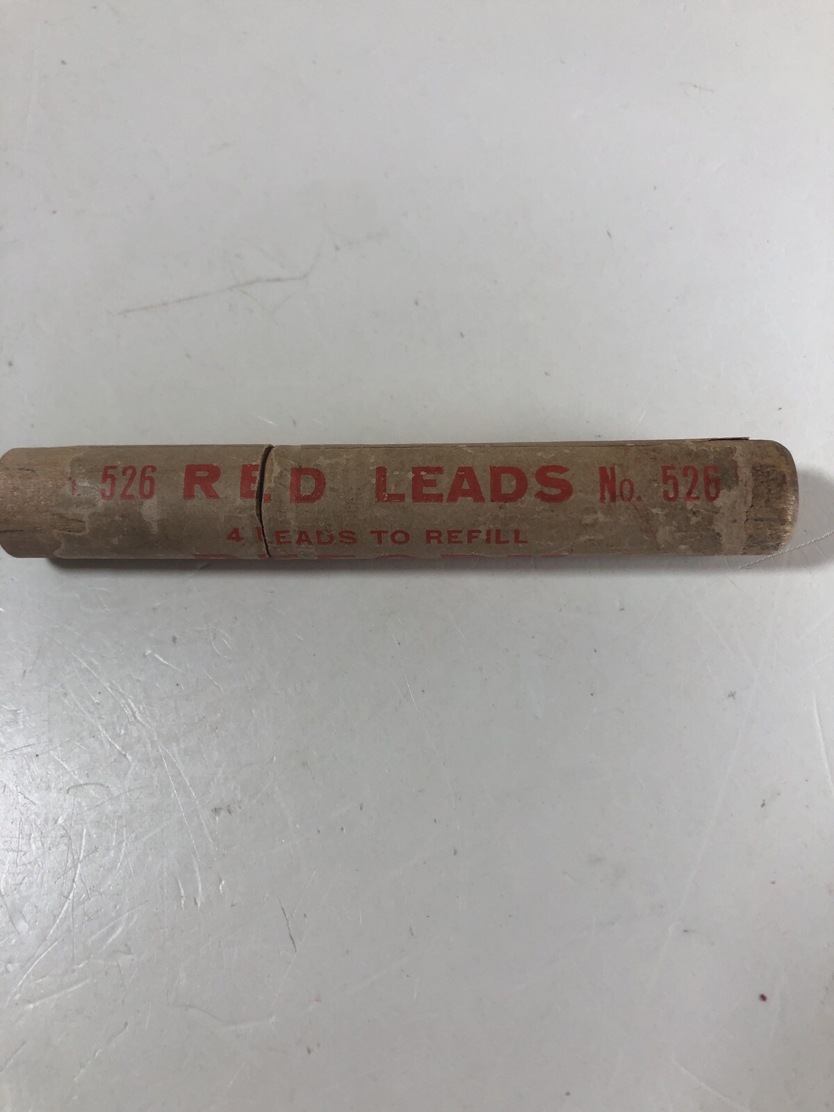 Vintage Eberhard Faber REFORM Mechanical Pencil Lead Red 3.8mm 4pk Wood Tube USA