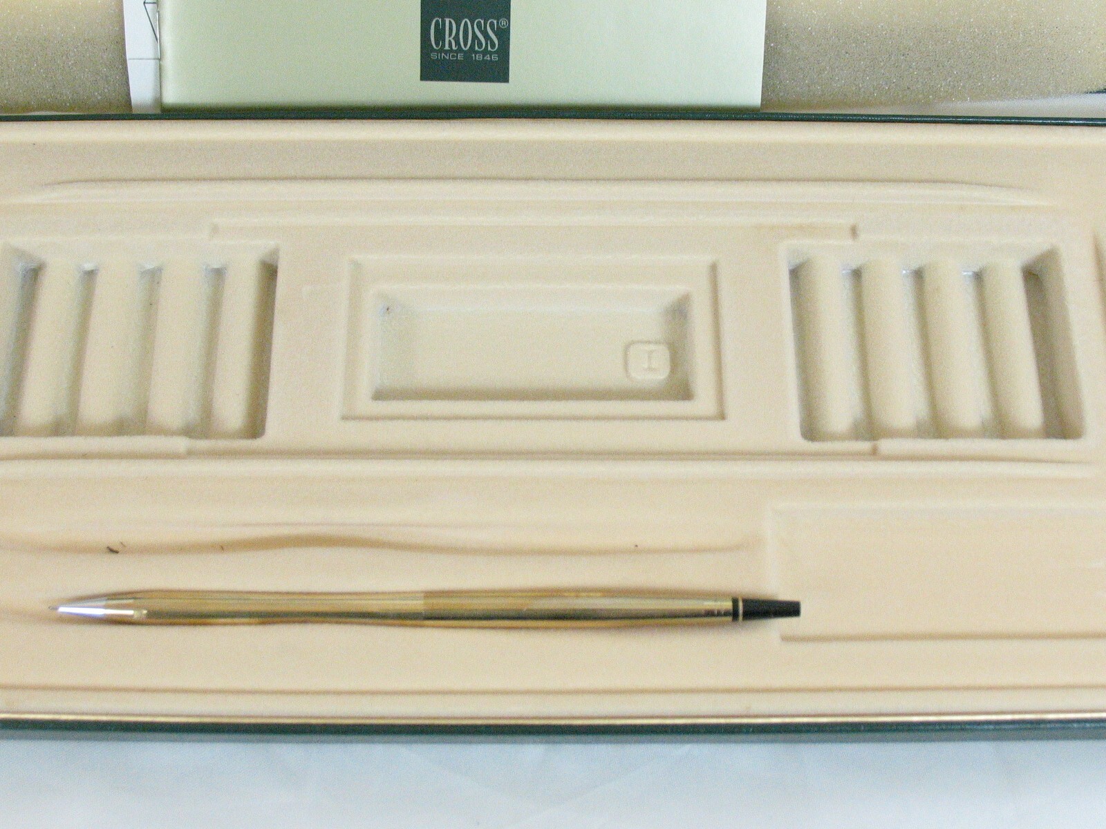 Vintage Cross Pencil w/ Wooden Stand Desk in Box 10K GF