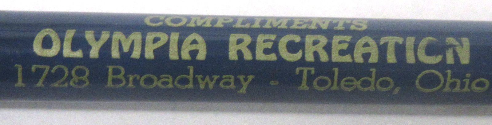 1930’s OLYMPIA RECREATION Toledo OH 5.75″ bowling pin top Mechanical Pencil xz