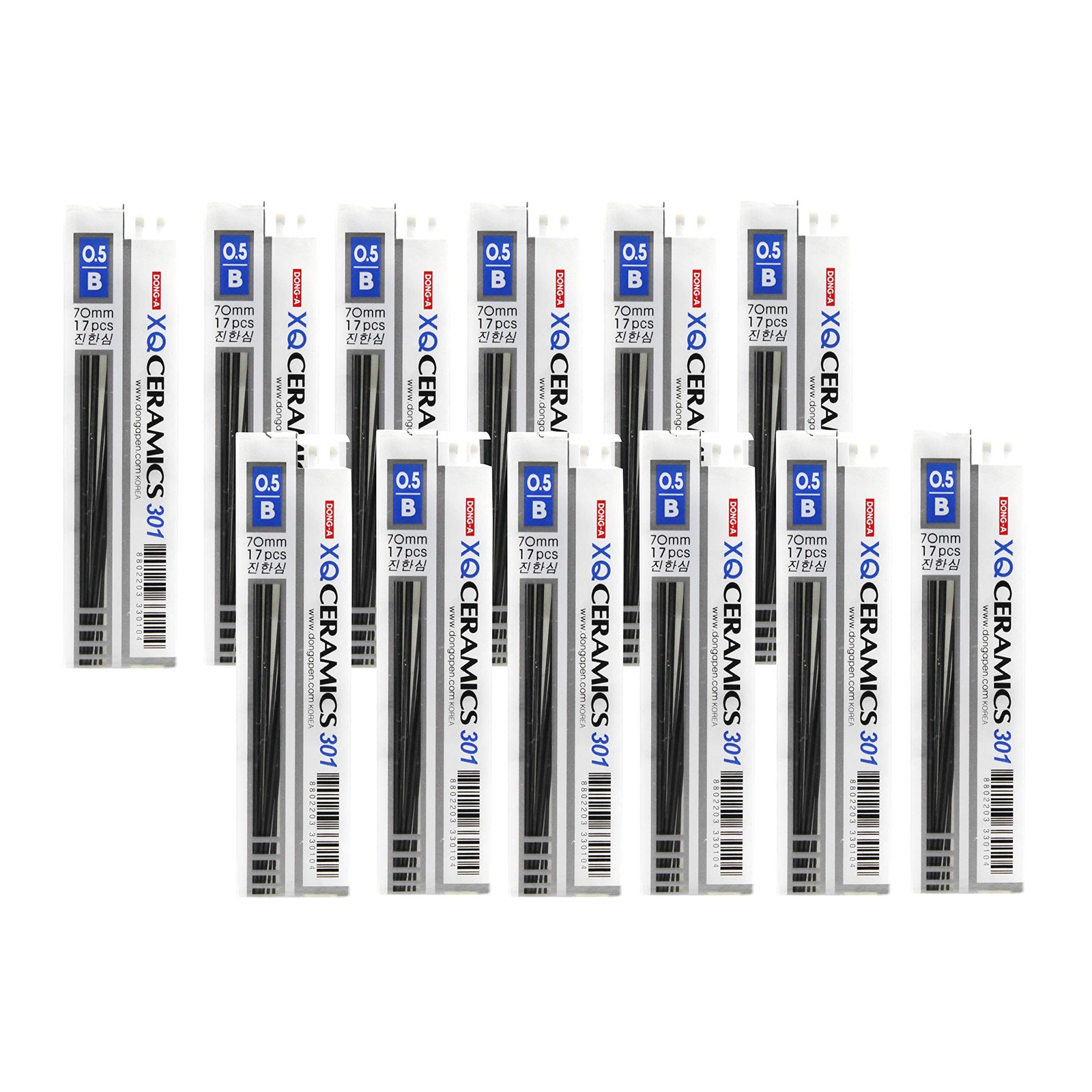 XQ Ceramics II 301 Mechanical Pencil Lead Refill, 0.5mm, B, 204 Pieces of Lead