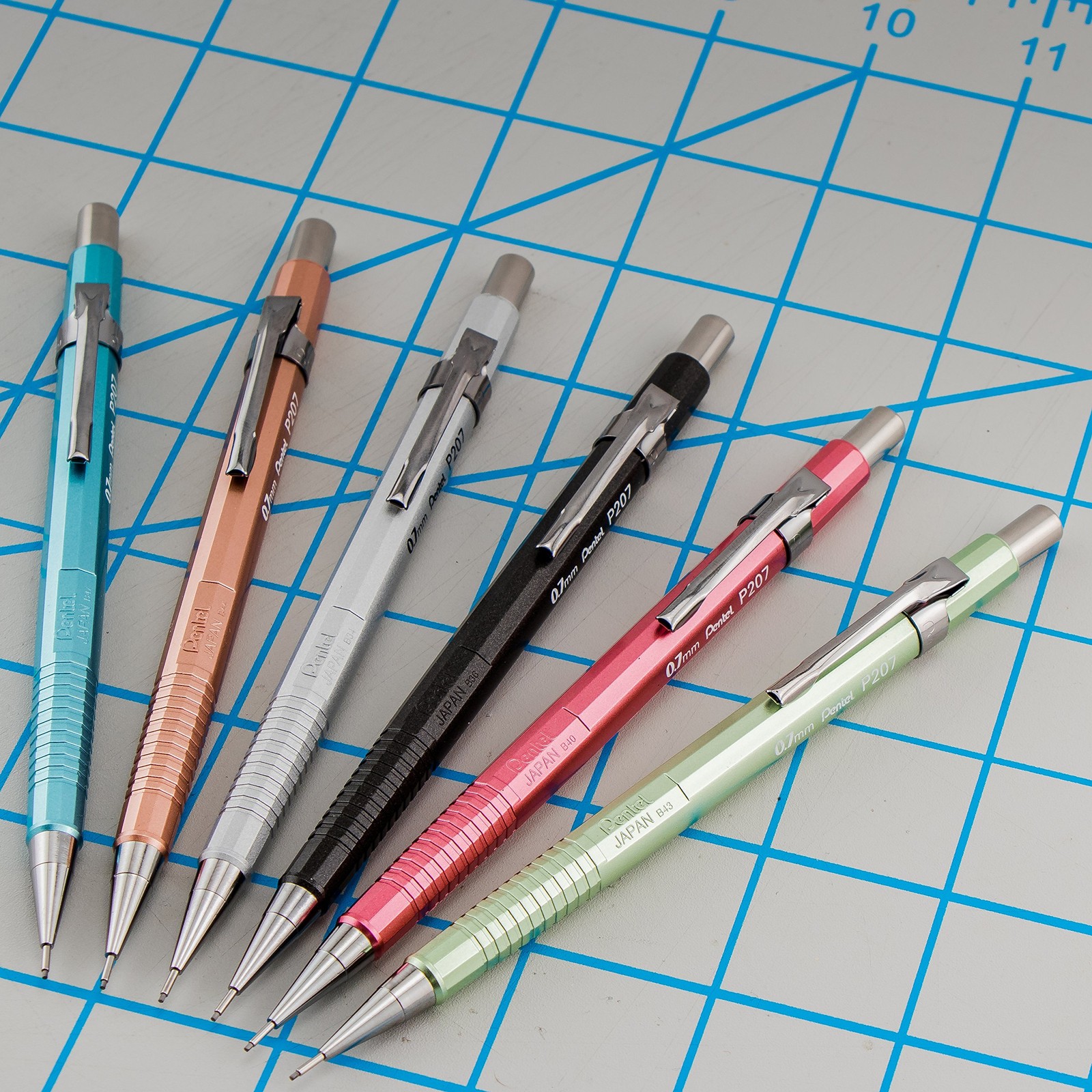 Pentel Sharp Mechanical Pencil 3 Pack 0.5mm 0.7mm 0.9mm Assorted Colors
