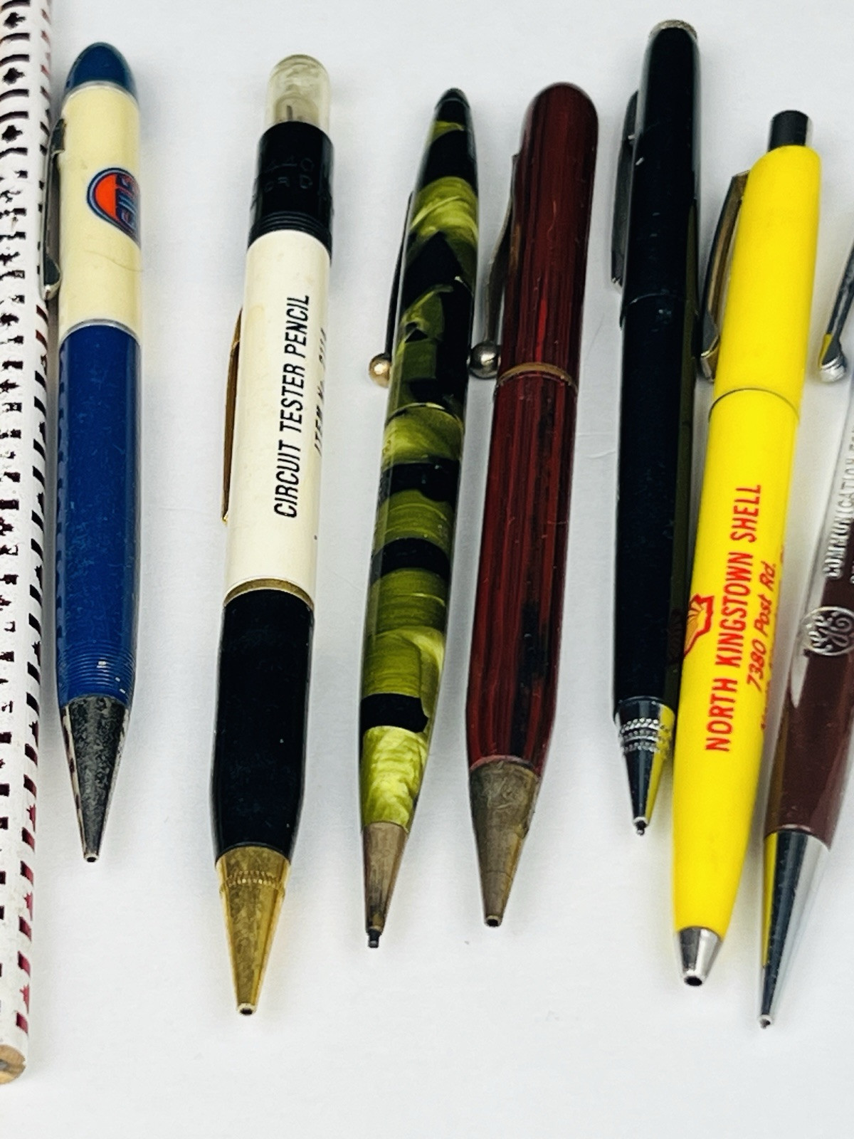 Vintage Collectible pens/pencils gulf, shell, GE Lietz Draftaid drawing pencils