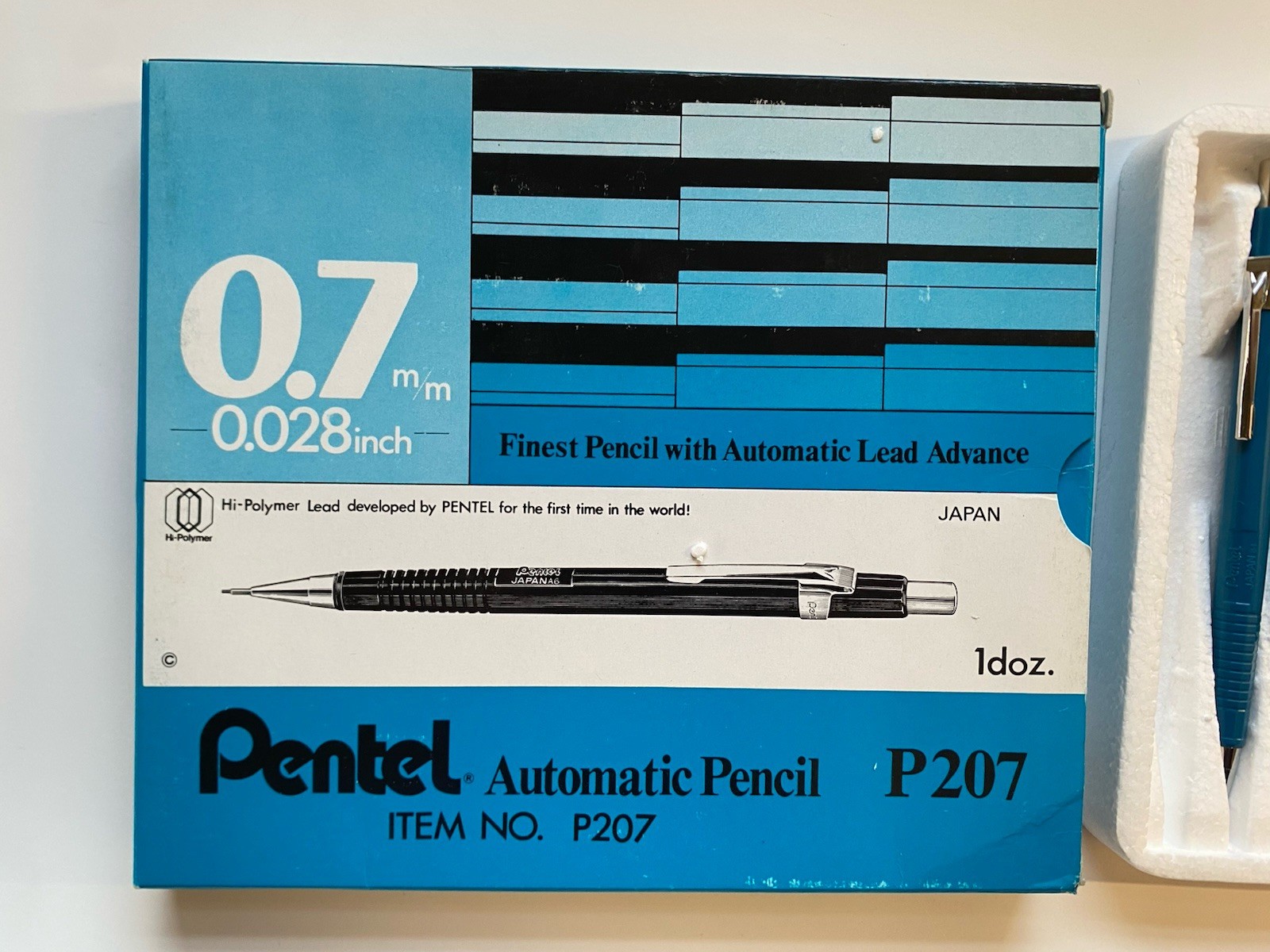 NOS Vintage Pentel Automatic Pencils 10-Pack P207 Blue