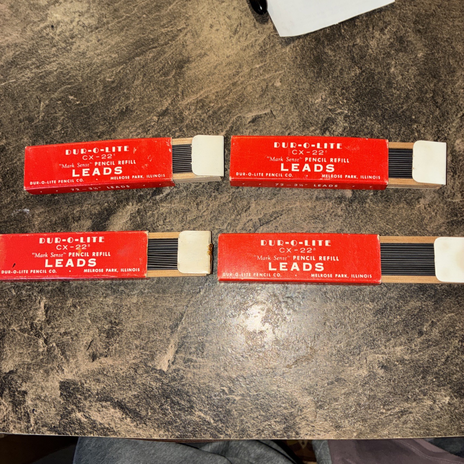 Vintage 4 Packs DUR-O-LITE Box of Lead Pencil Refill Black CX-22 72-3 1/2 Nos