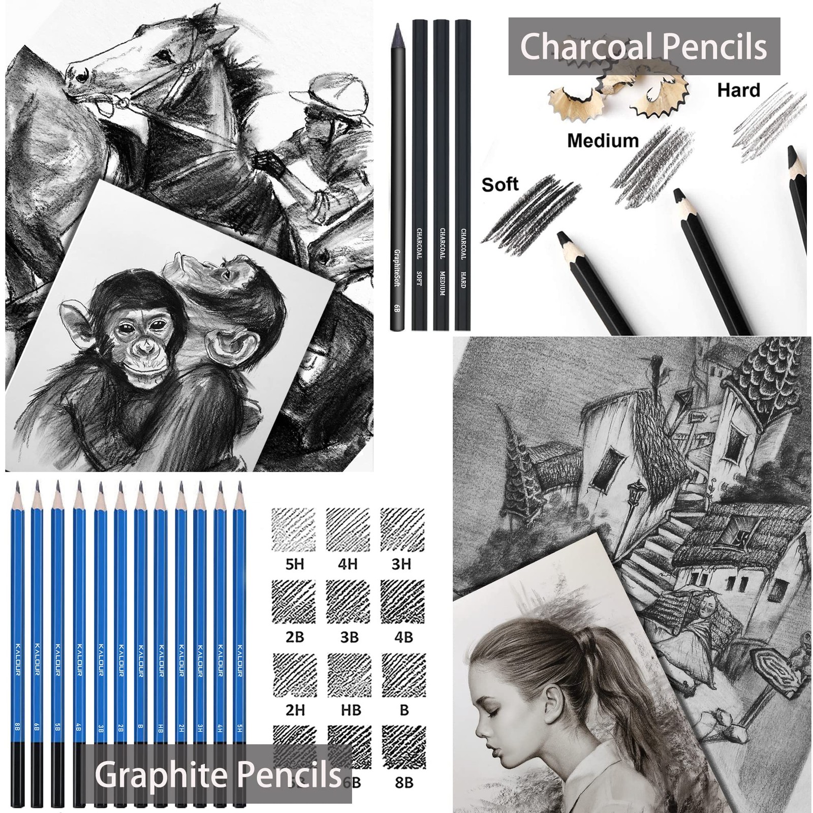 KALOUR 96 Premium Drawing Pencil Set,including 72 Colored pencil Multicolored
