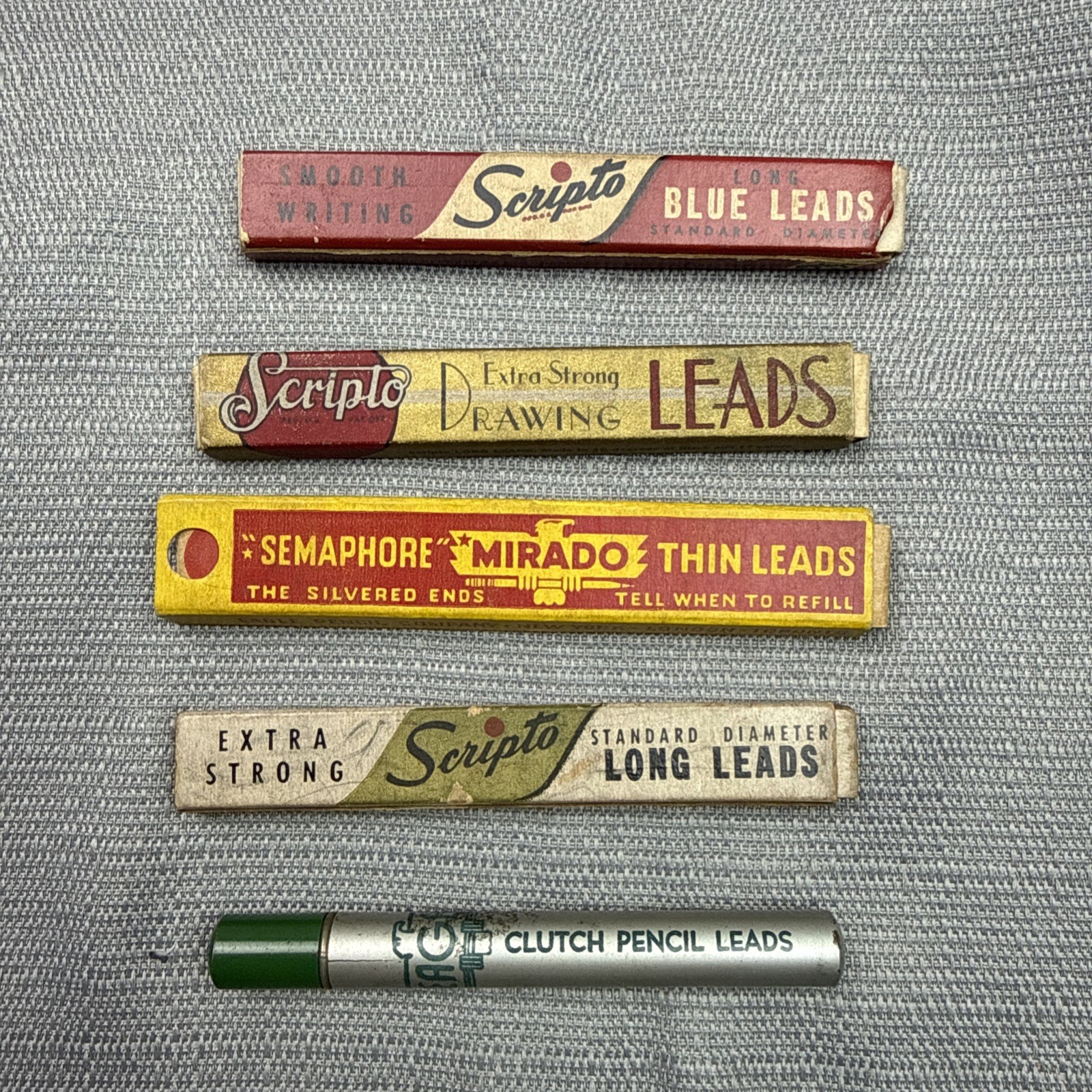Vintage Scripto Mirado Mechanical Pencil Lead Lot Advertising Boxes Only