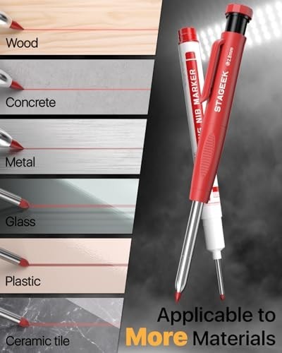 2PCS Carpenter Pencils with Sharpener, Heavy Duty Woodworking Tools, Mechanical