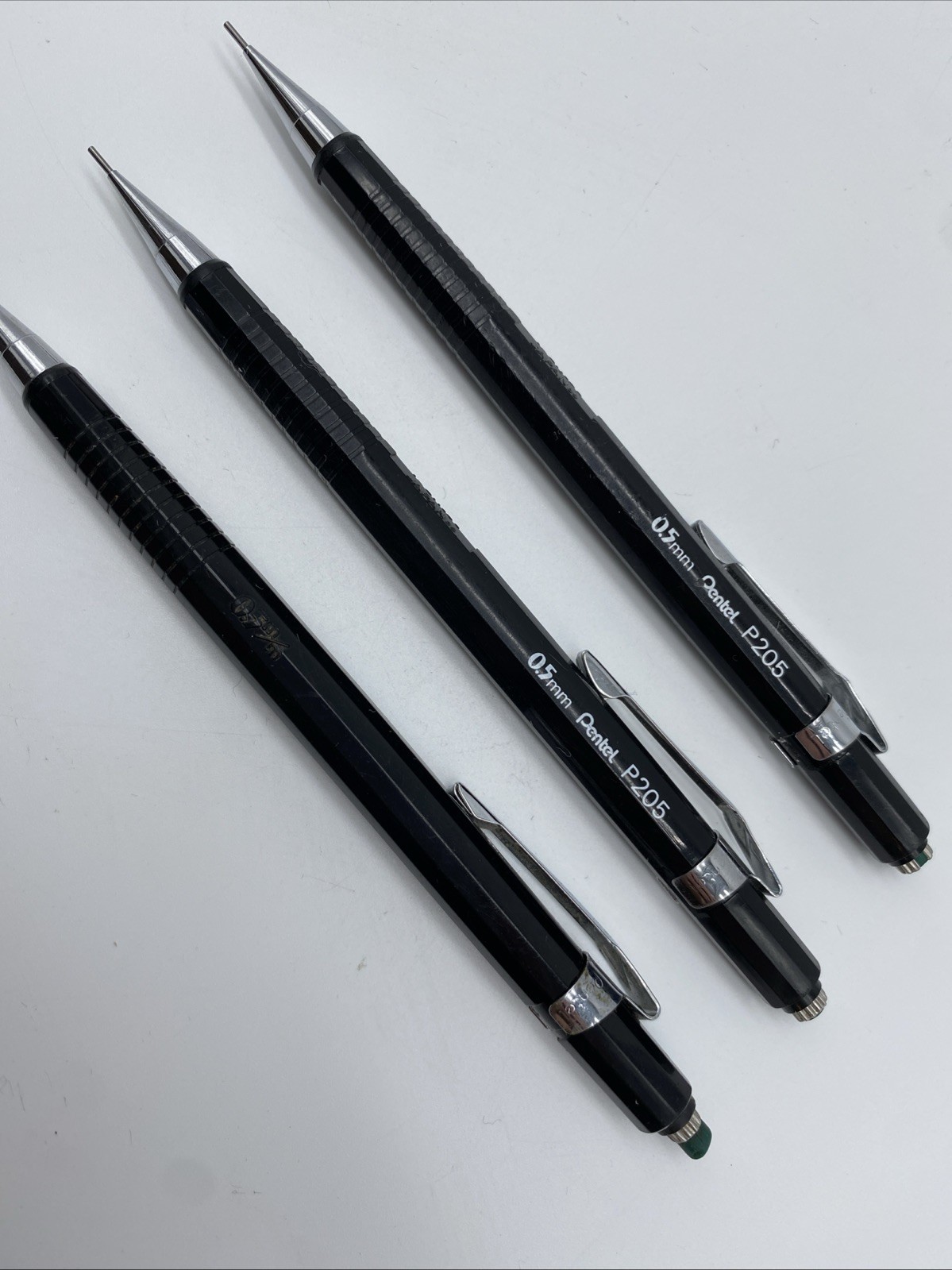 Vintage Pentel 0.5mm P205 3 Pack Drafting Mechanical Pencils Japan 14 35 39