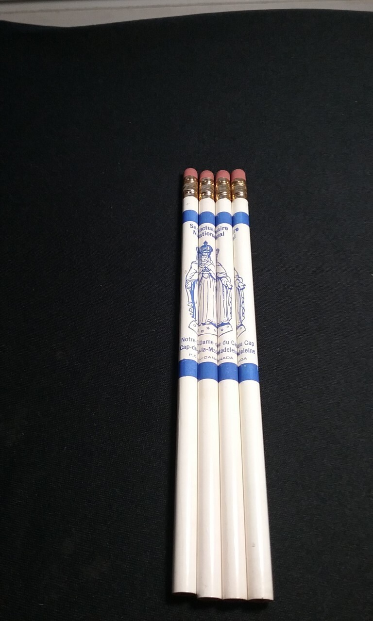 Vintage Quebec Souvenir Pencils Notre Dame Du Cap-de-la Madeleine Set of 4