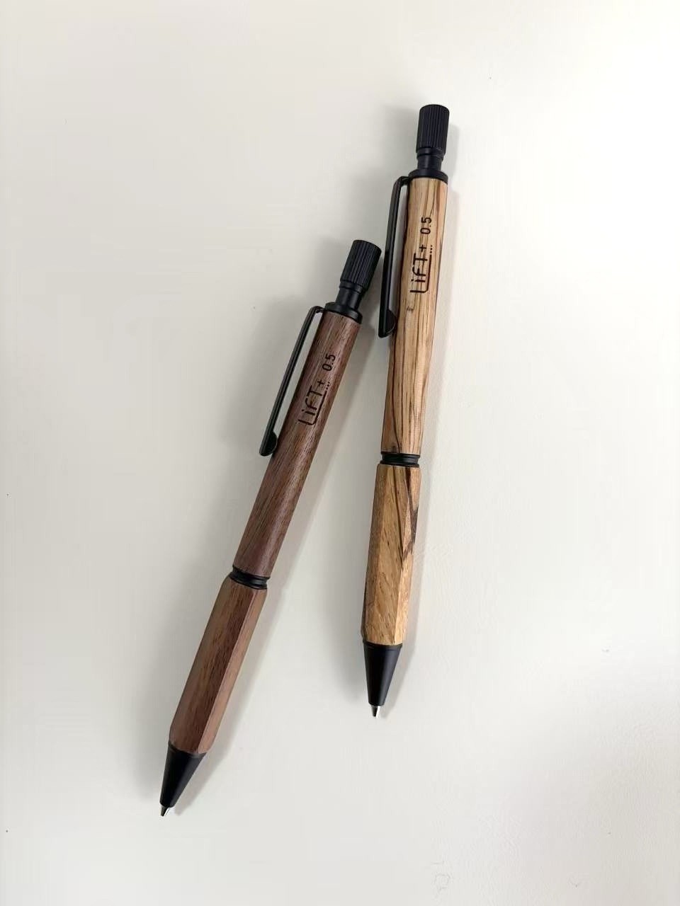 Kitera LIFT+ Wood Mechanical Pencil 0.5mm Set Walnut & Zebrawood Japan Design
