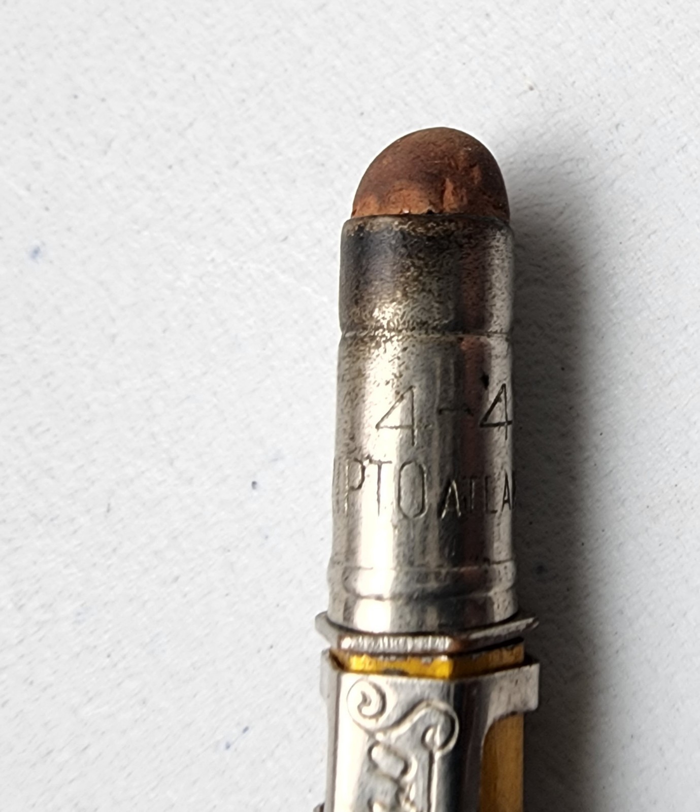 VTG SCRIPTO 4-47 Gold Metal Mechanical Pencil Norfolk Southern Railroad 1930s
