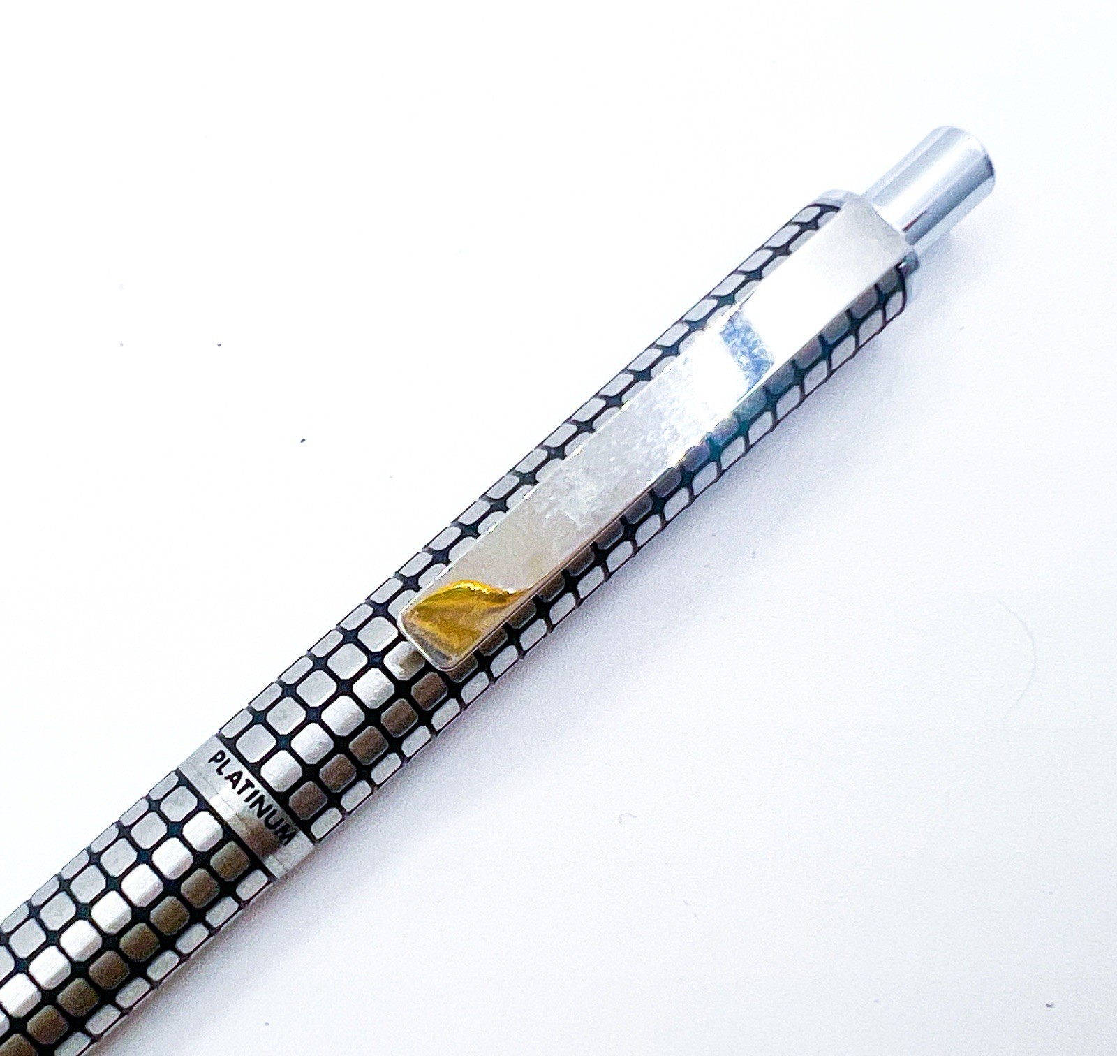 platinum Mechancial Pencil Etched grid Full Metal 0.5mm 0.5