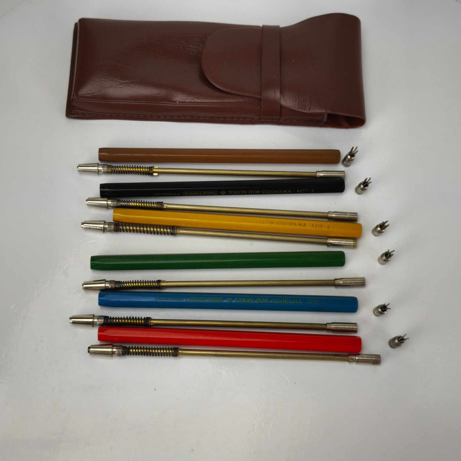 Vintage Mechanical Pencils Set of 6 TOISON D’OR COLORAMA 5217 Bohemia Works#6184