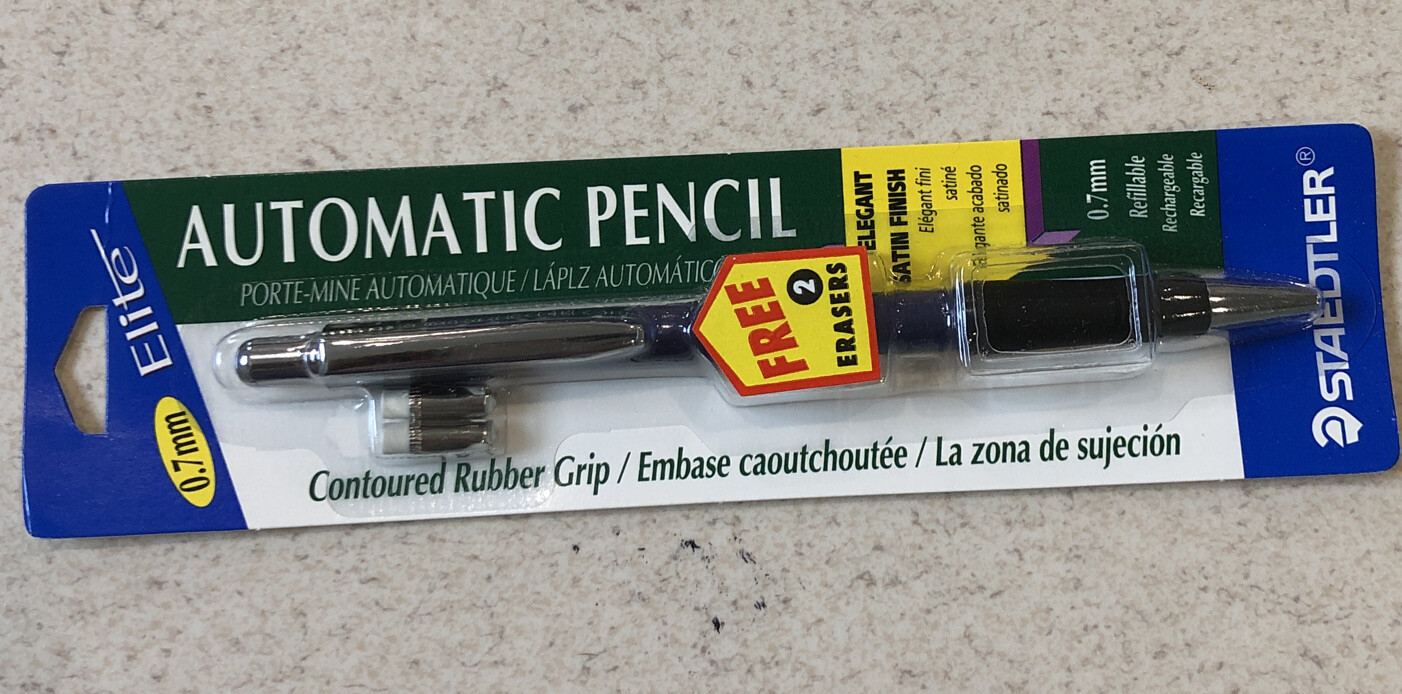 Staedtler Elite Automatic Pencil 0.7 mm, Blue Barrel with free 2 Erasers