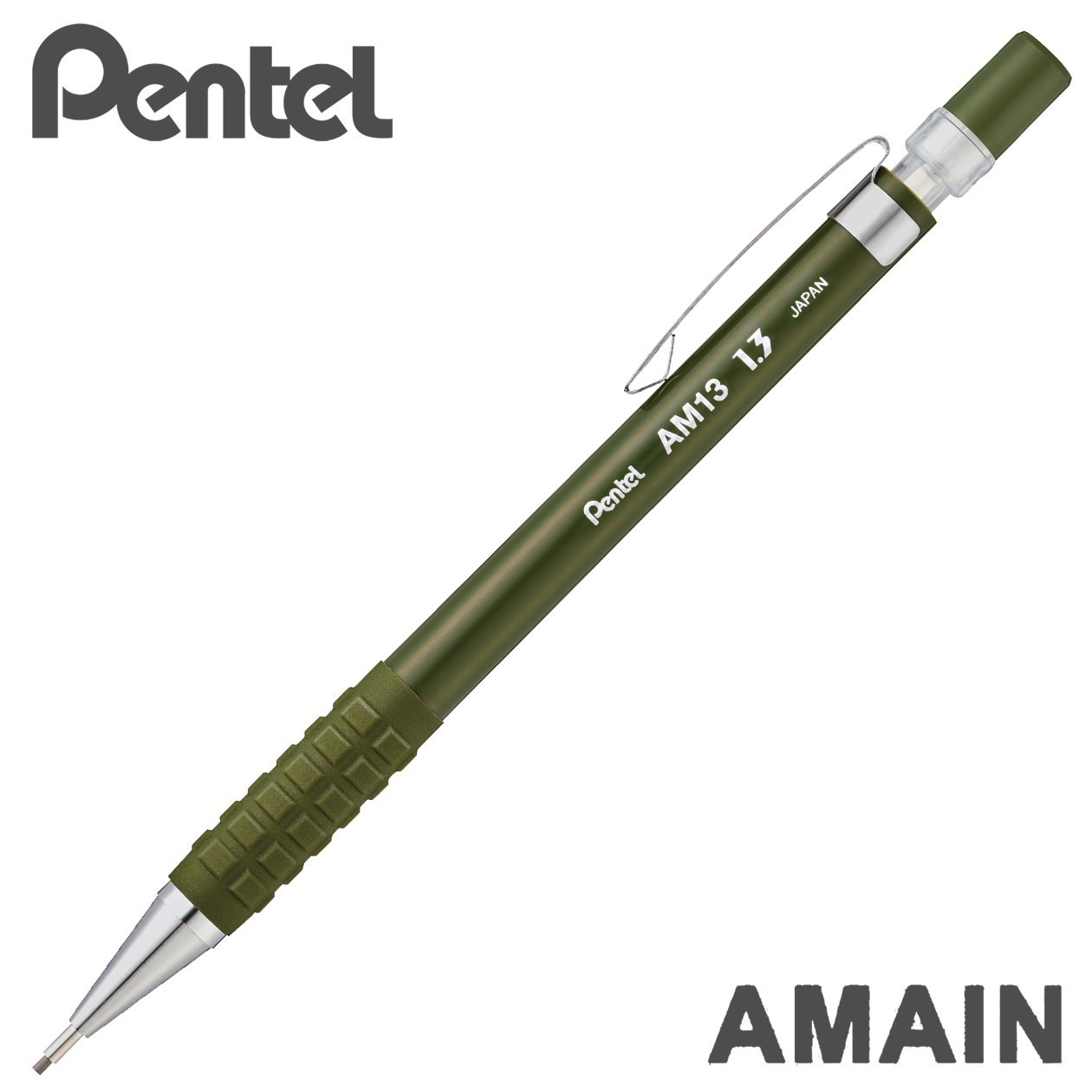 PENTEL AMAIN Heavy Duty Mechanical Pencil 1.3mm with Genuine Refill Japan Made