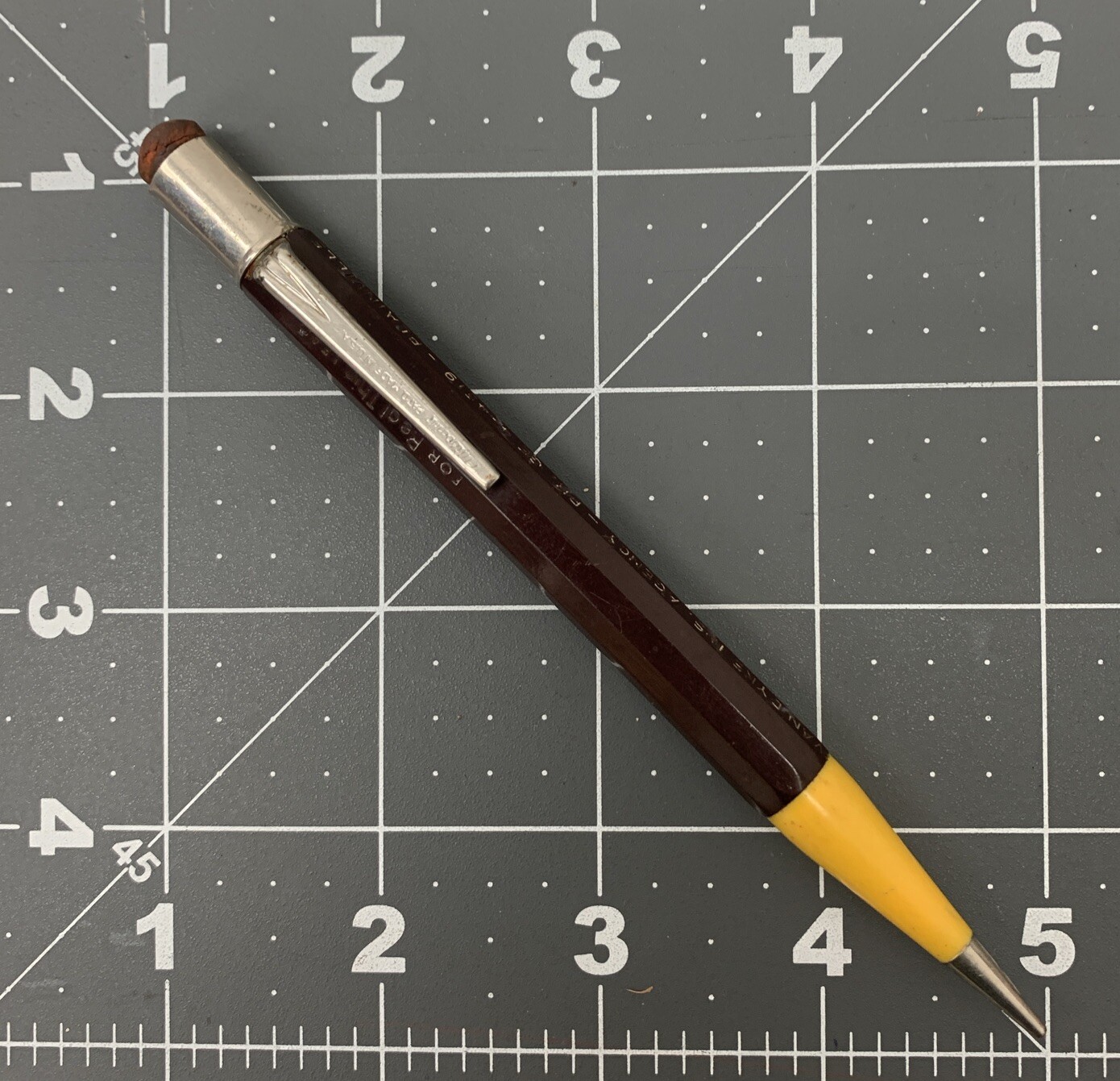 Vintage Autopoint Mechanical Pencil Advertising Black Yellow Thin lead