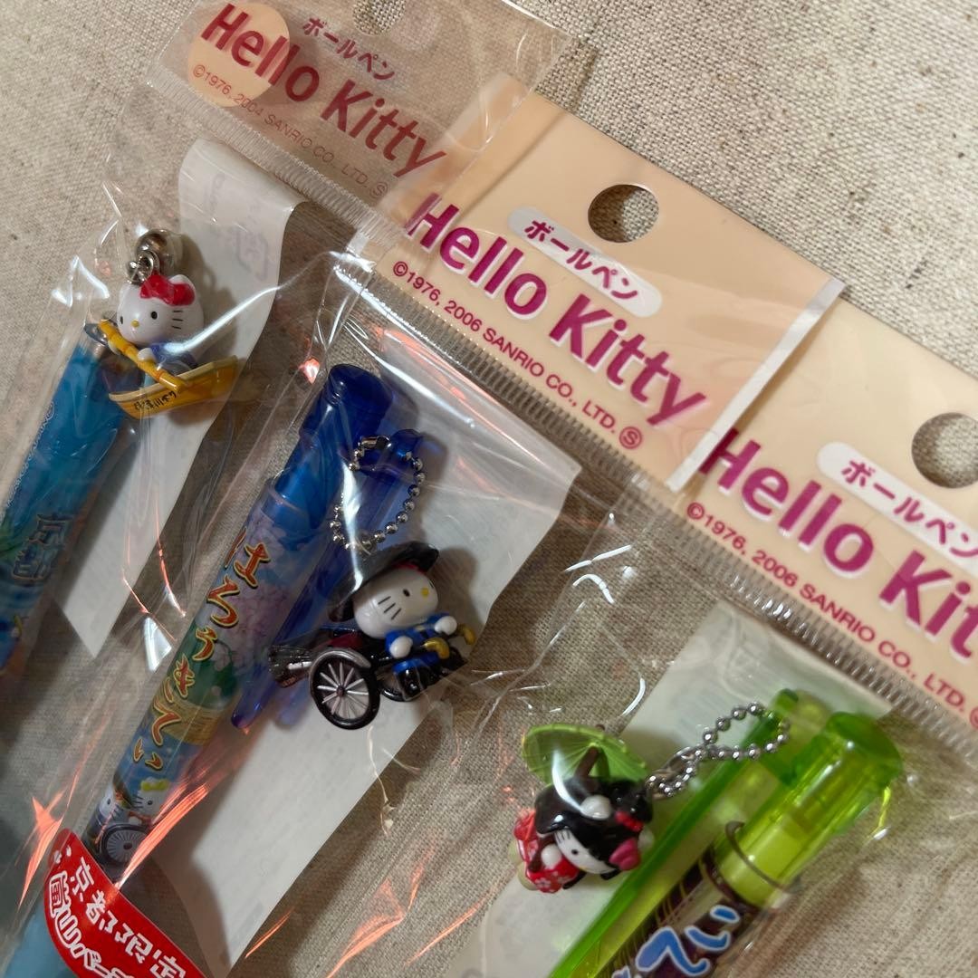 [Rare] Local Hello Kitty Ballpoint Pen Kyoto Limited Heisei Retro 3 Pieces