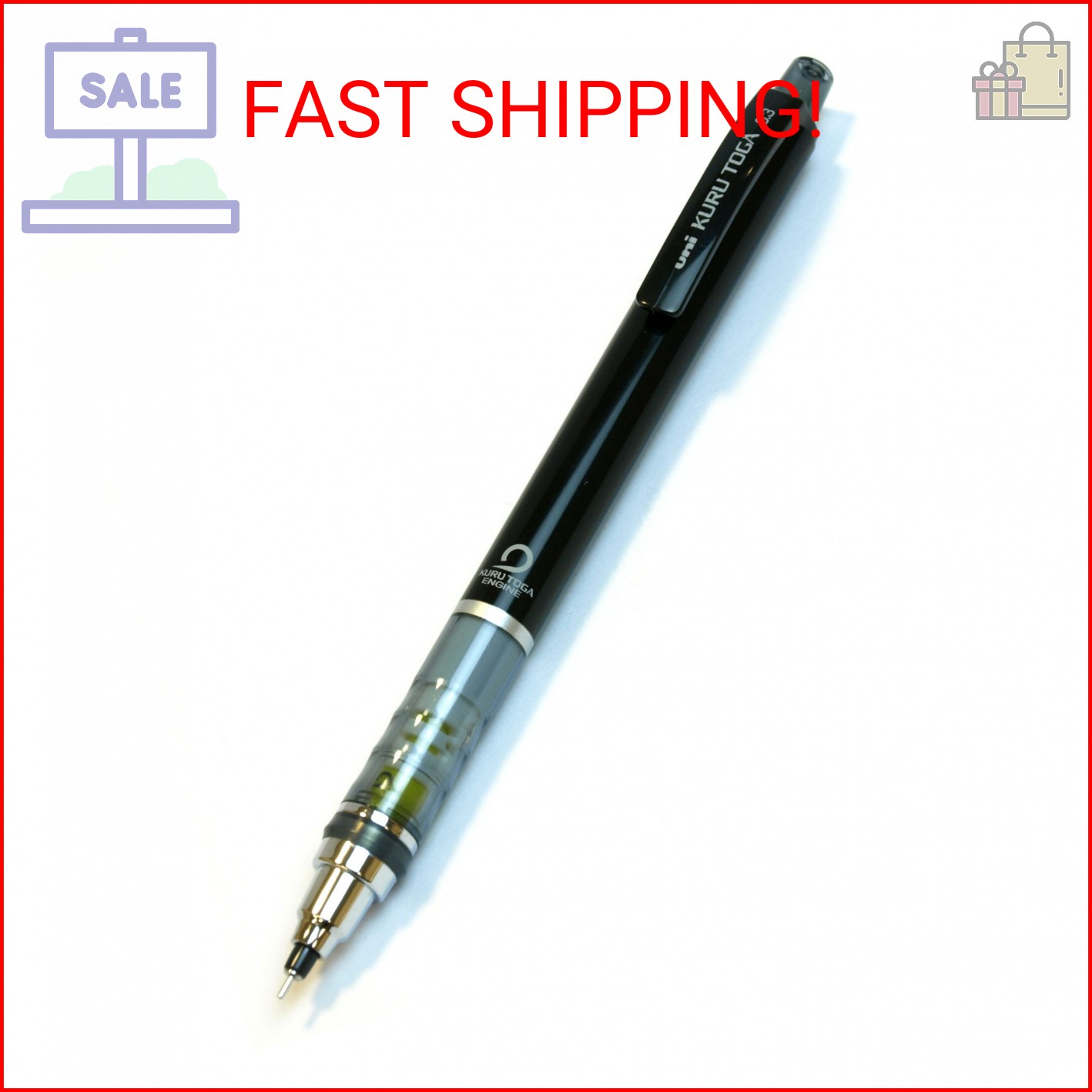 Uni Kurutoga Mechanical Pencil Standard, 0.3mm, Black (M34501P.24)
