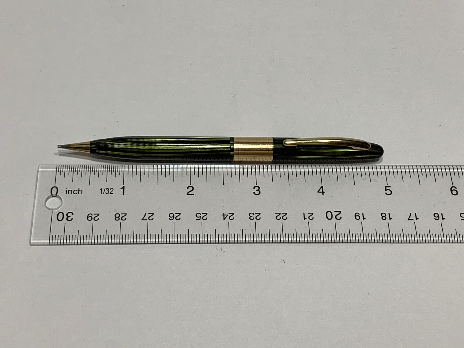 Sheaffer Green & Black Gold Trim Gold Band Mechanical Pencil Twist Active