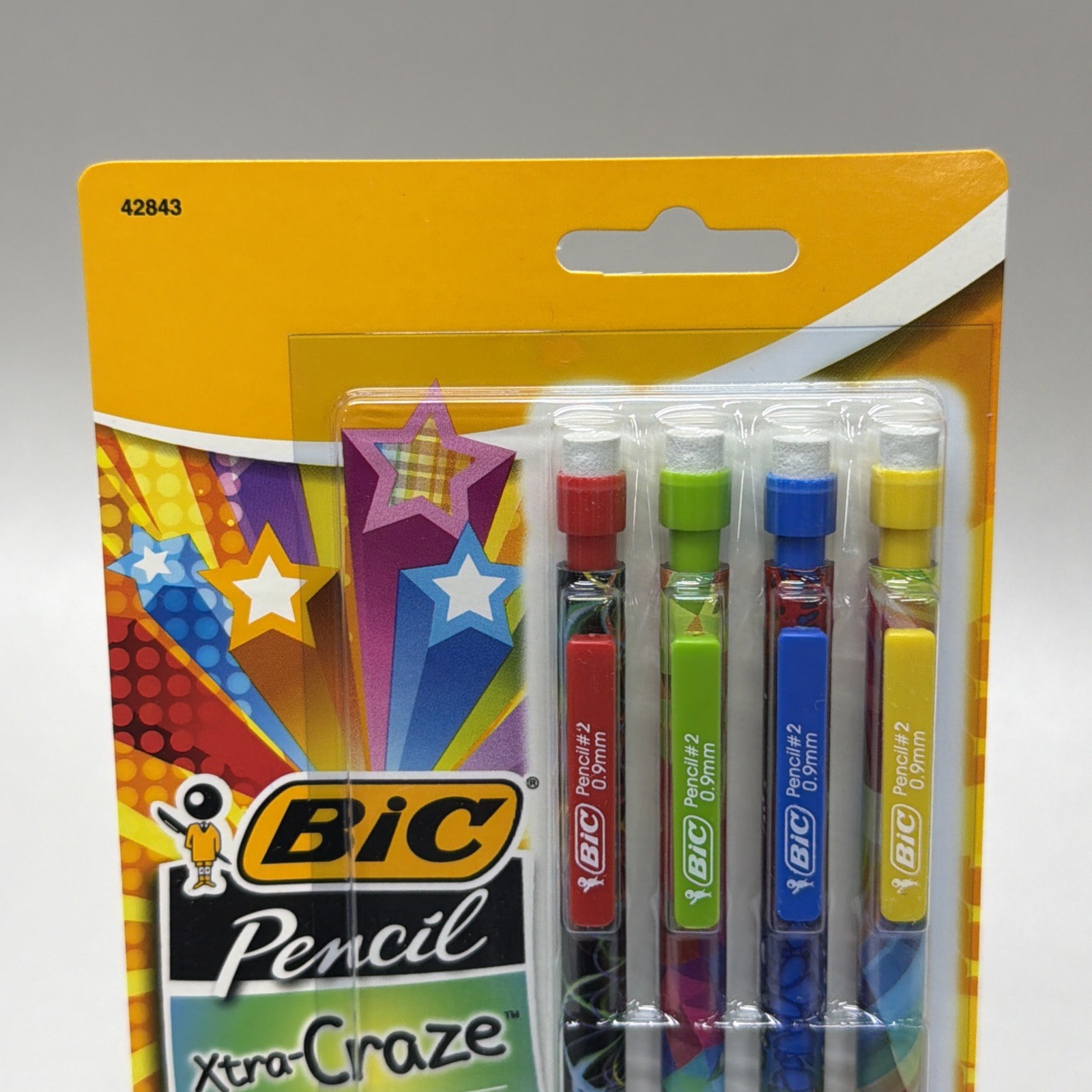 NEW Old Stock 2014 BIC Xtra-Craze Intense Design 4pk No. 2 Mechanical Pencils