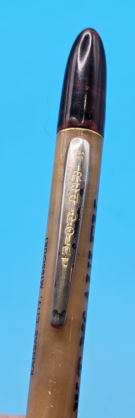 Redi Point Pencil Brown Tan Mother Of Pearl Marbled Look Advertisement KCMO Vtg