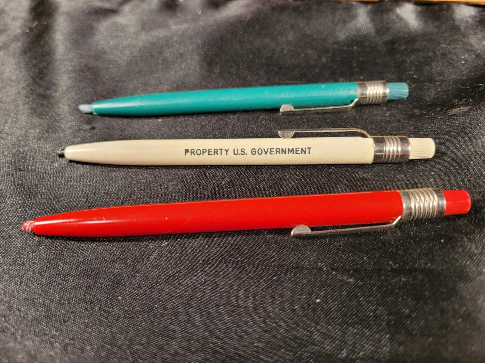 Scripto Green Red Black Property US Government Rare Crayon Marker Vtg