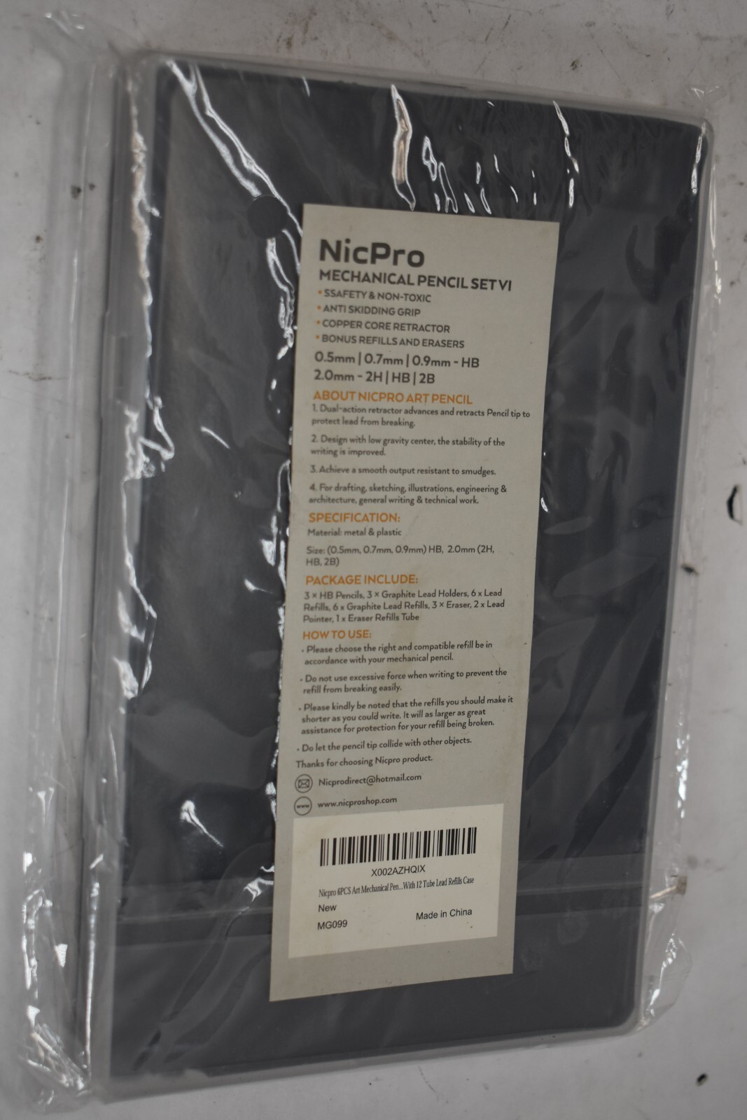 Nicpro 6 Pack Art Mechanical Pencil Set Metal Drafting Pencil 0.5mm-2.0mm