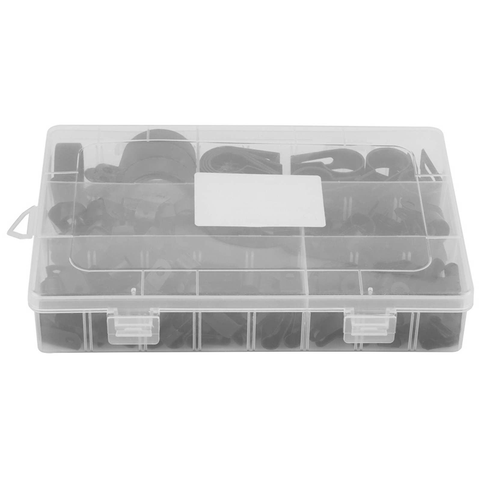 200pcs Nylon P Fasteners Clips Clamps Assorted Box For Cable Conduit Kit (Black)