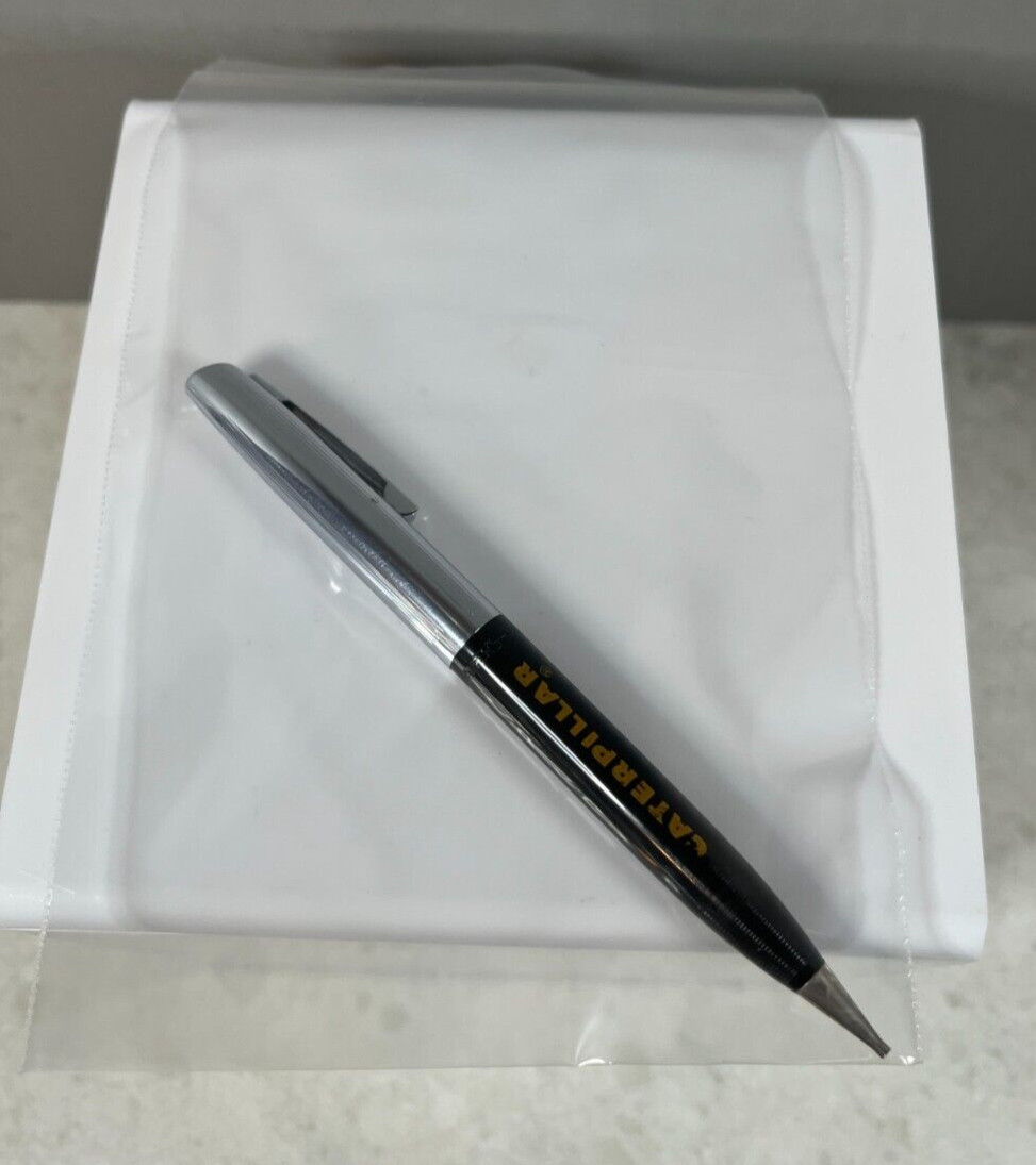 Vintage Shaeffer’s Silver Tone & Black CATERPILLAR Advertising Mechanical Pencil
