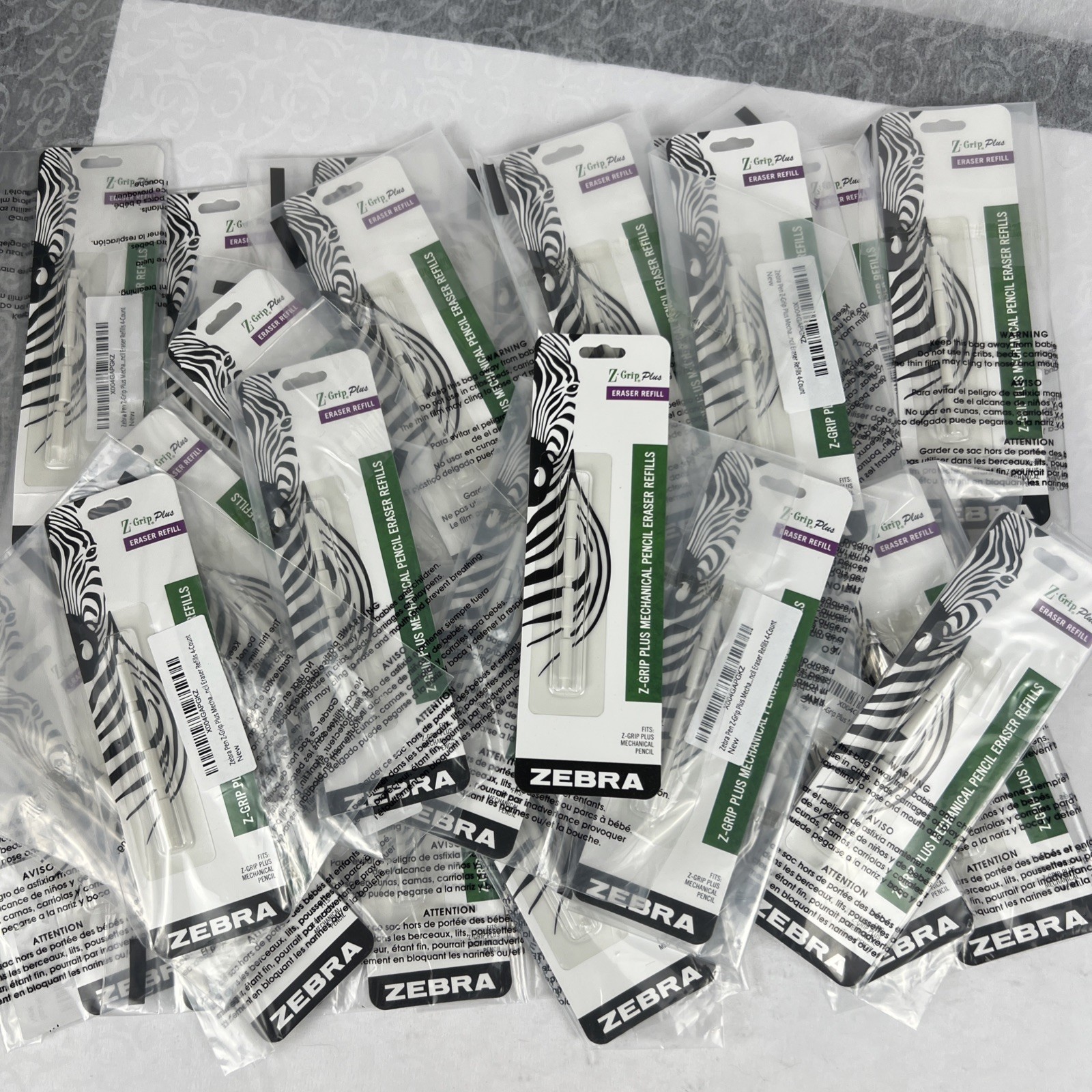 LOT of 27 – Zebra Pen Z-Grip Plus Mechanical Pencil Eraser Refills 4 Count – NEW