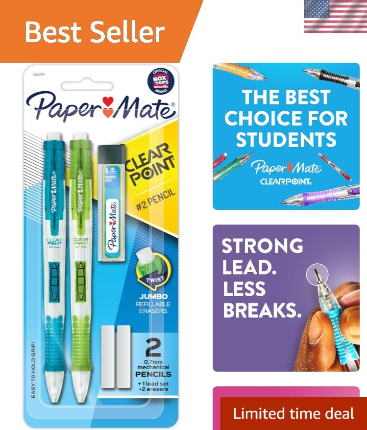 Clearpoint Mechanical Pencils, 0.7mm HB Pencil Lead, Includes 2 Pencils, 1 Le…