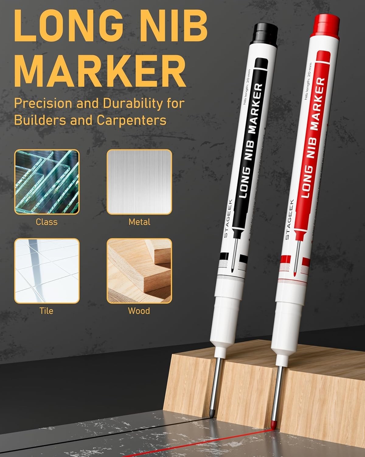 17 Pack Carpenter Pencil Set with Sharpener