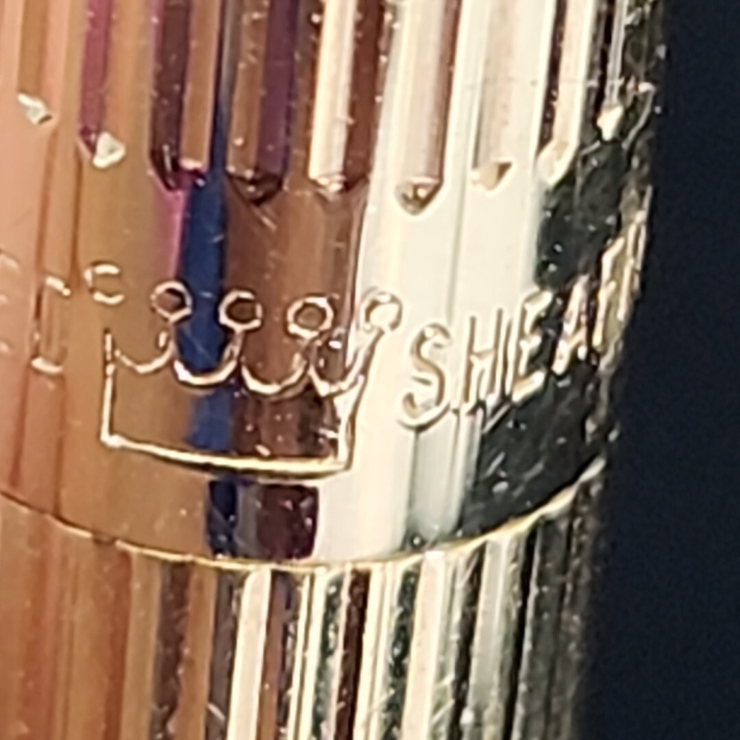 Vtg Sheaffer Mechanical Pencil 23kt Gold Electroplate White Dot Ribbed Twist USA