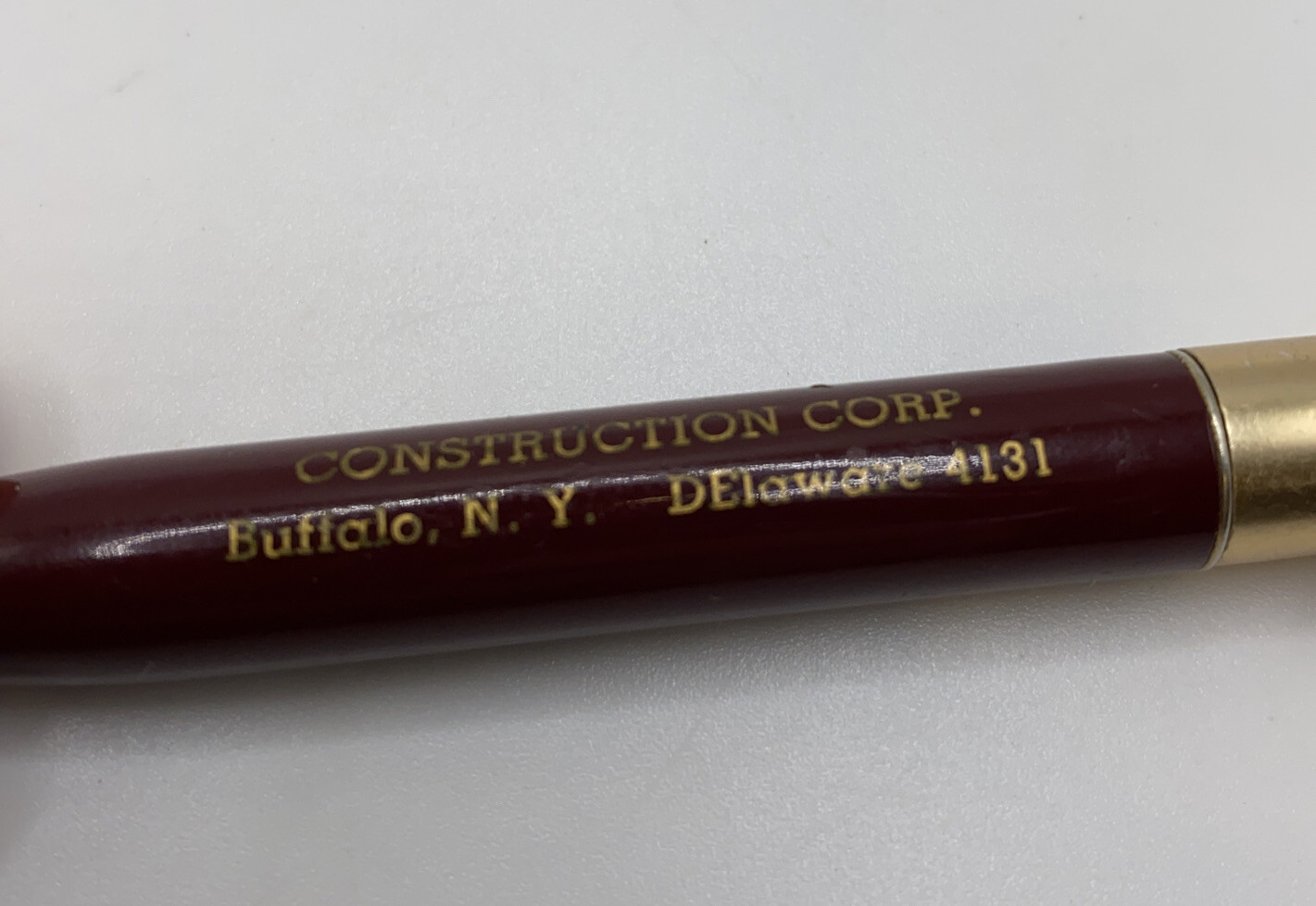 Vtg SHAW BARTON ADVERTISING MECH PENCIL MAROON & GOLD – AE Anderson Buffalo, NY
