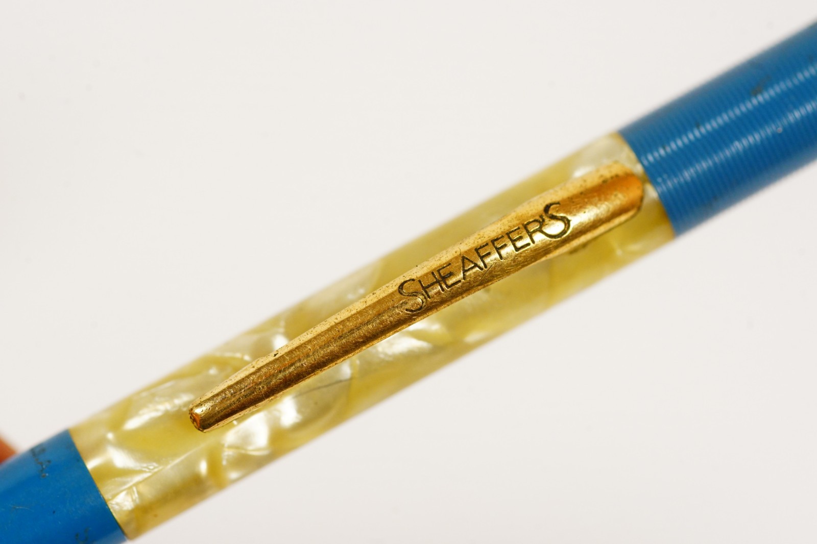 Vintage SHEAFFER’S Fineline Mechanical Pencil Baby Blue Marbled Celluloid