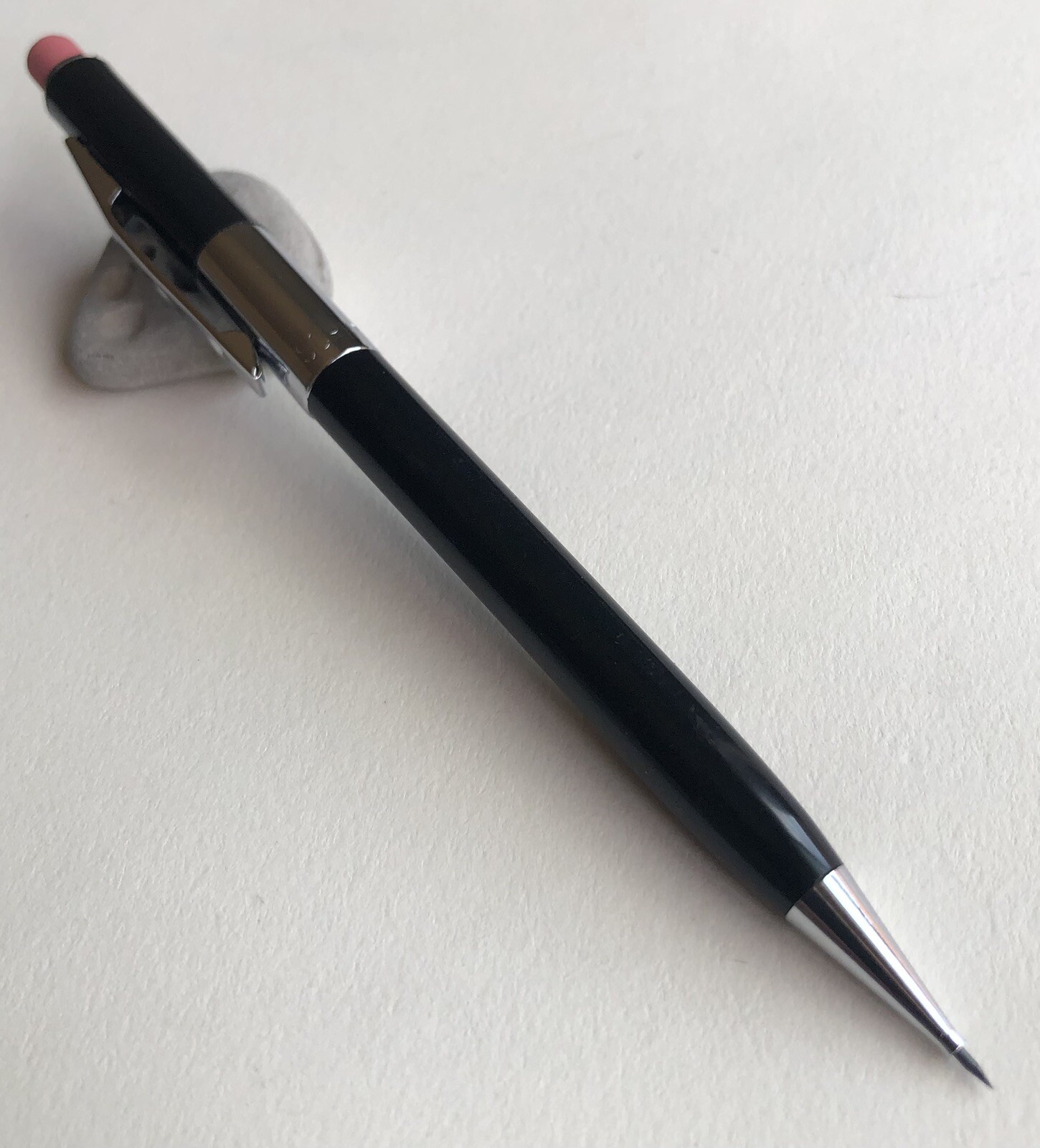 Vintage SCRIPTO Mechanical Pencil NOS .9mm Chrome Trim Black Barrel